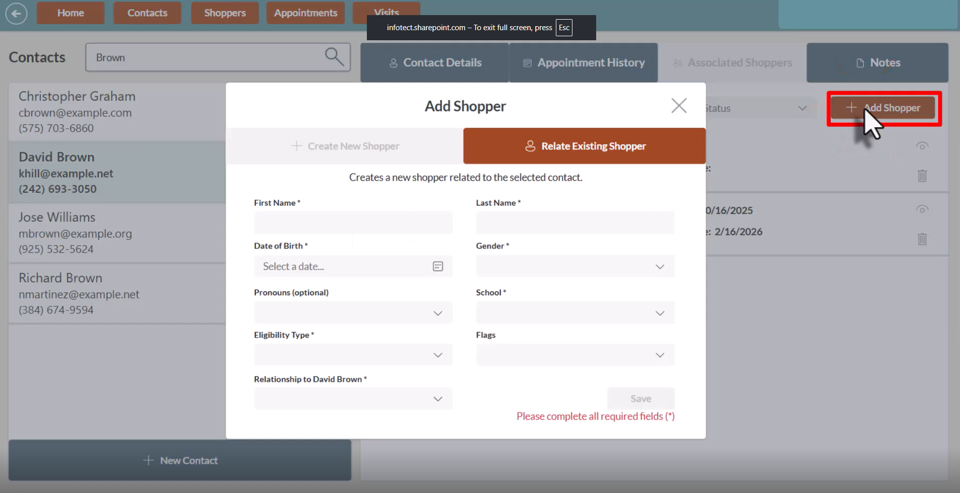 Creation of Shoppers