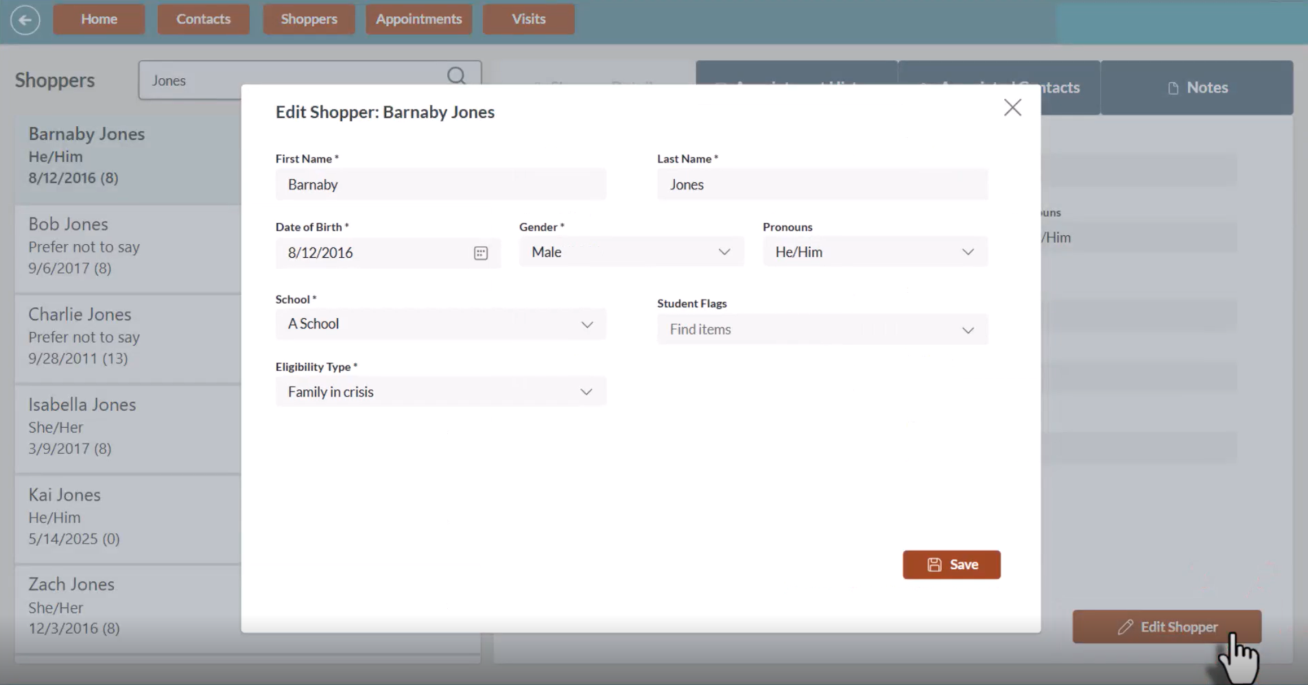 Updating of Shopper Information
