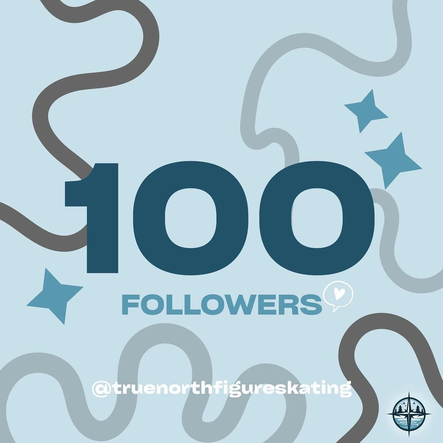 💯 We hit 100! ⛸️💙

Thank you to our first 100 followers for joining us &mdash; we&rsquo;re just getting started, True North style. ❄️

Here&rsquo;s to the next 100! 🙌

#TrueNorthSkating #100Followers #FigureSkatingFamily #SynchroStrong #SkatingTog