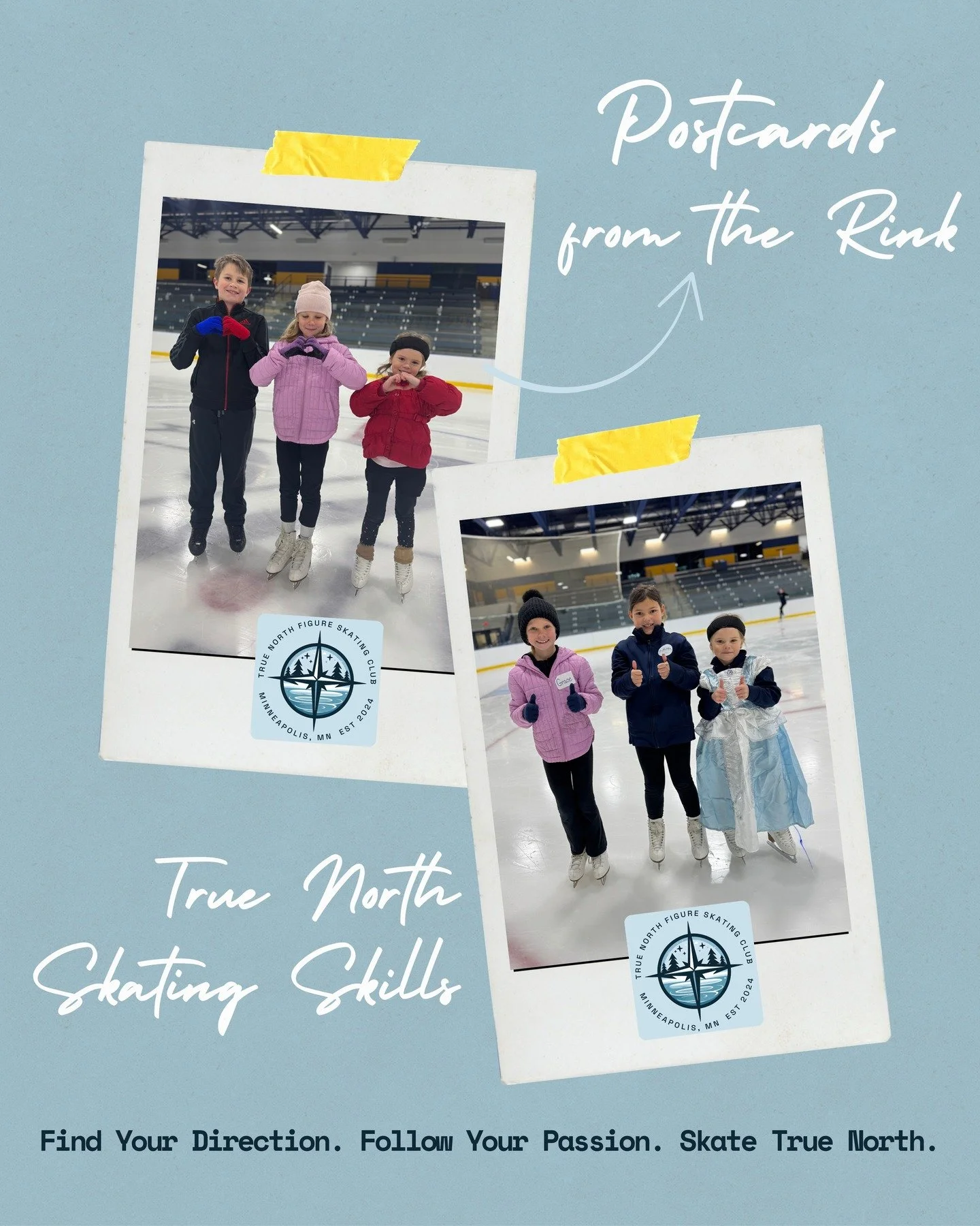 Postcards from the Rink 💌

Smiles, skates, and so much fun on the ice! 🫶⛸️

Our True North skaters are learning new skills, cheering each other on, and loving every minute out there.

✨ Find Your Direction. Follow Your Passion. Skate True North. ✨
