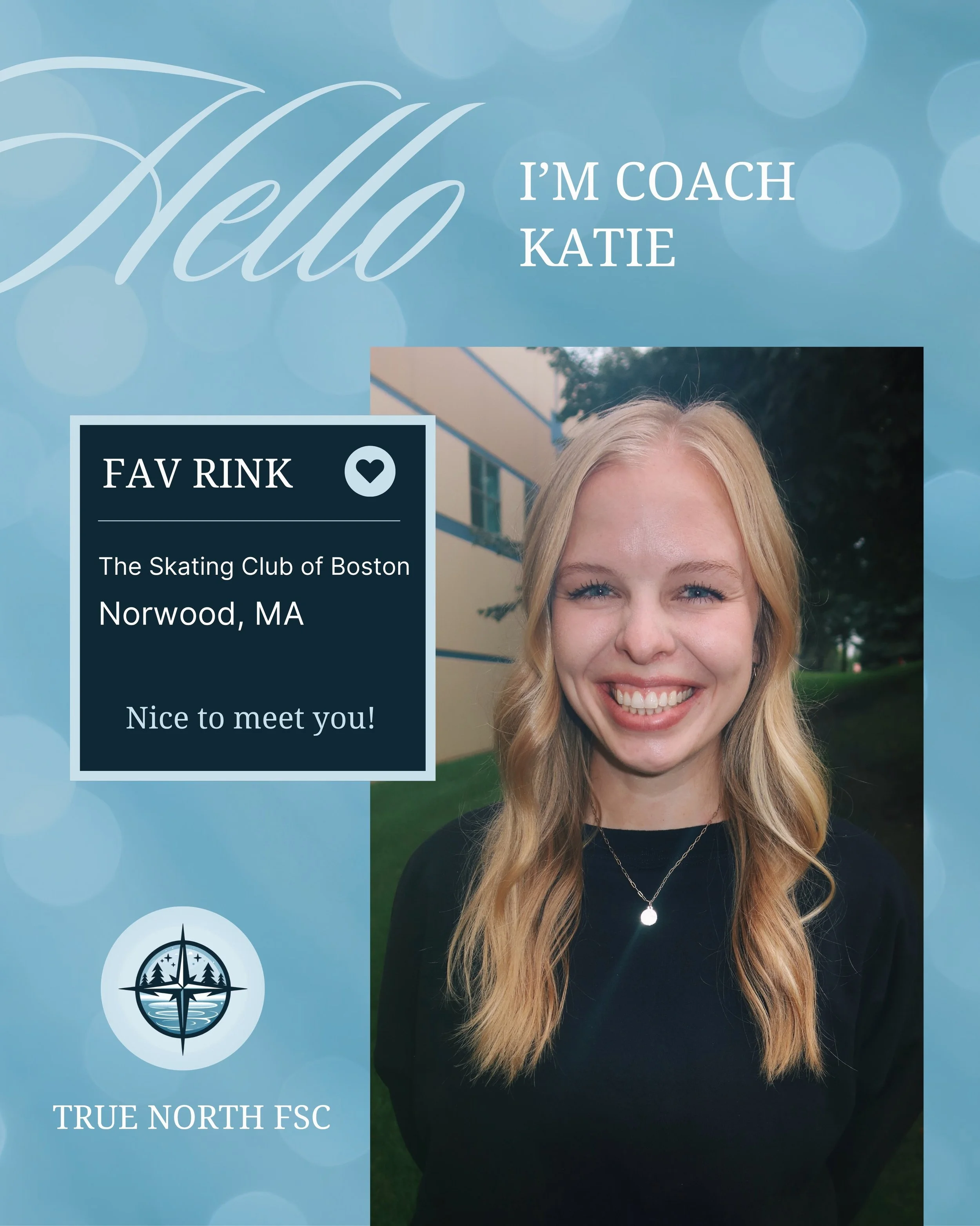 ✨ MEET OUR COACHES ✨

From lakeside walks to favorite skating destinations, get to know the personalities behind the ice! ⛸️💖

Coach Katie
🏞️ MN Summer Favorite - Walks around the lakes
🥭 Go-To Rink Drink - Mango Lemonade Celsius
🍔 Favorite Dinne
