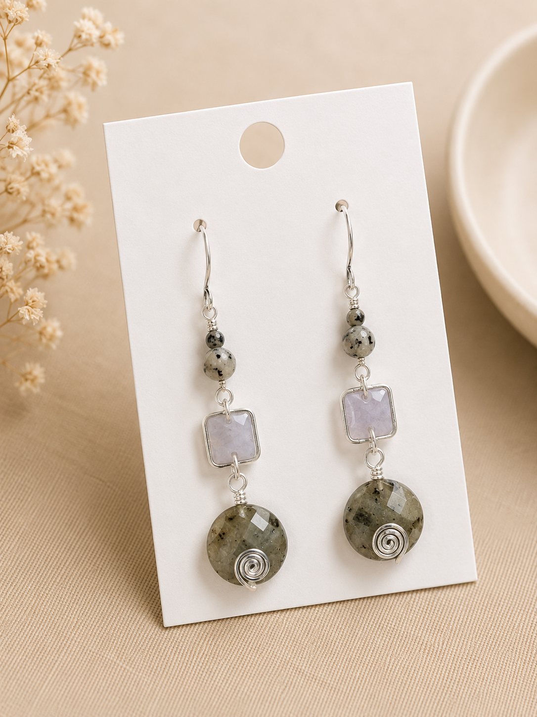 Elegant Bohemian Labradorite Earrings