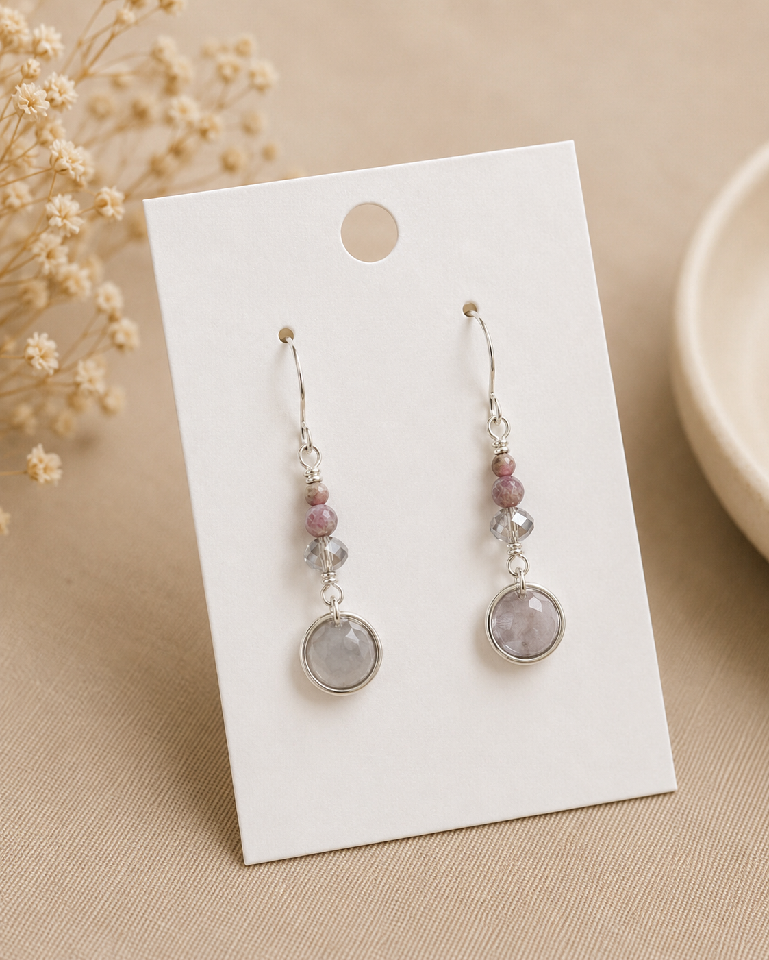 Rose Crystal Drop Earrings