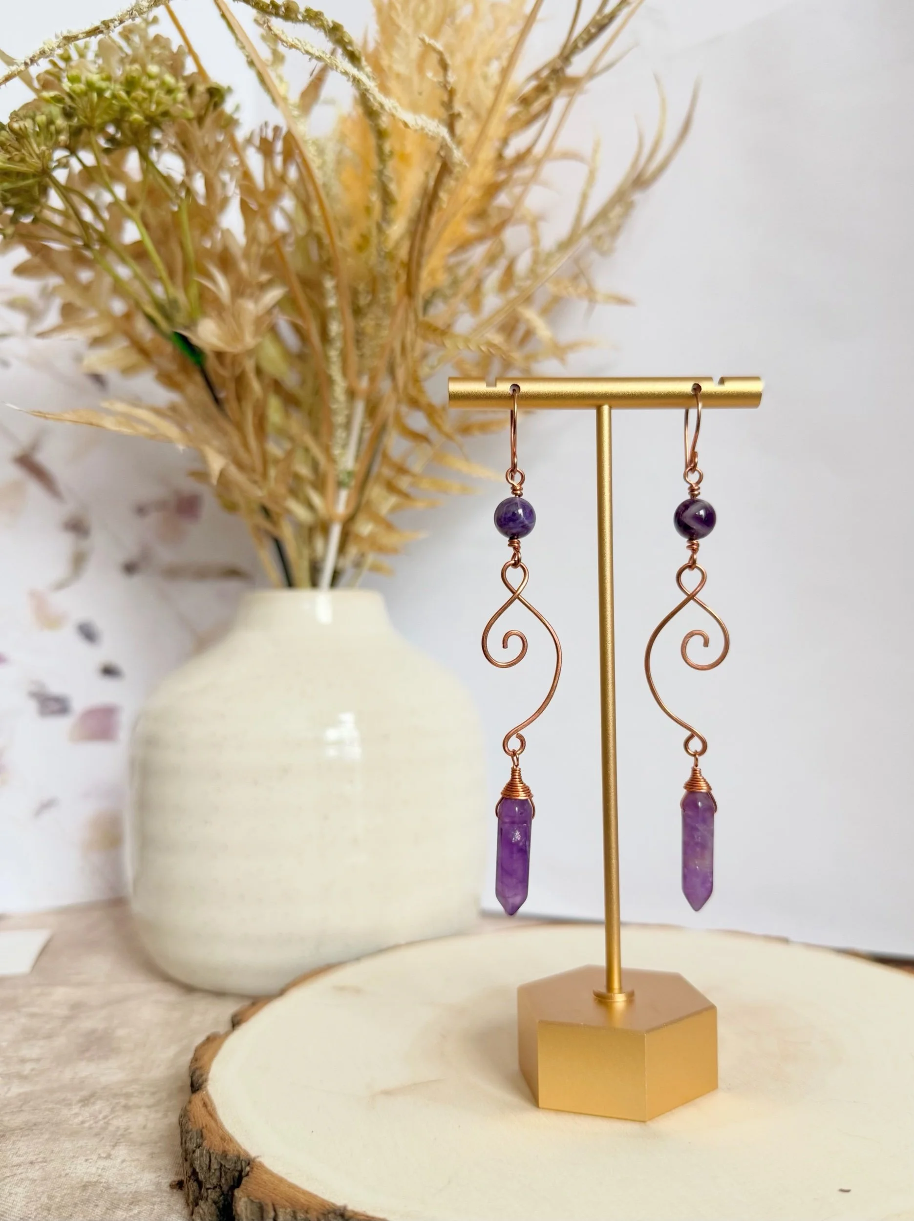 Amethyst Vine Earrings