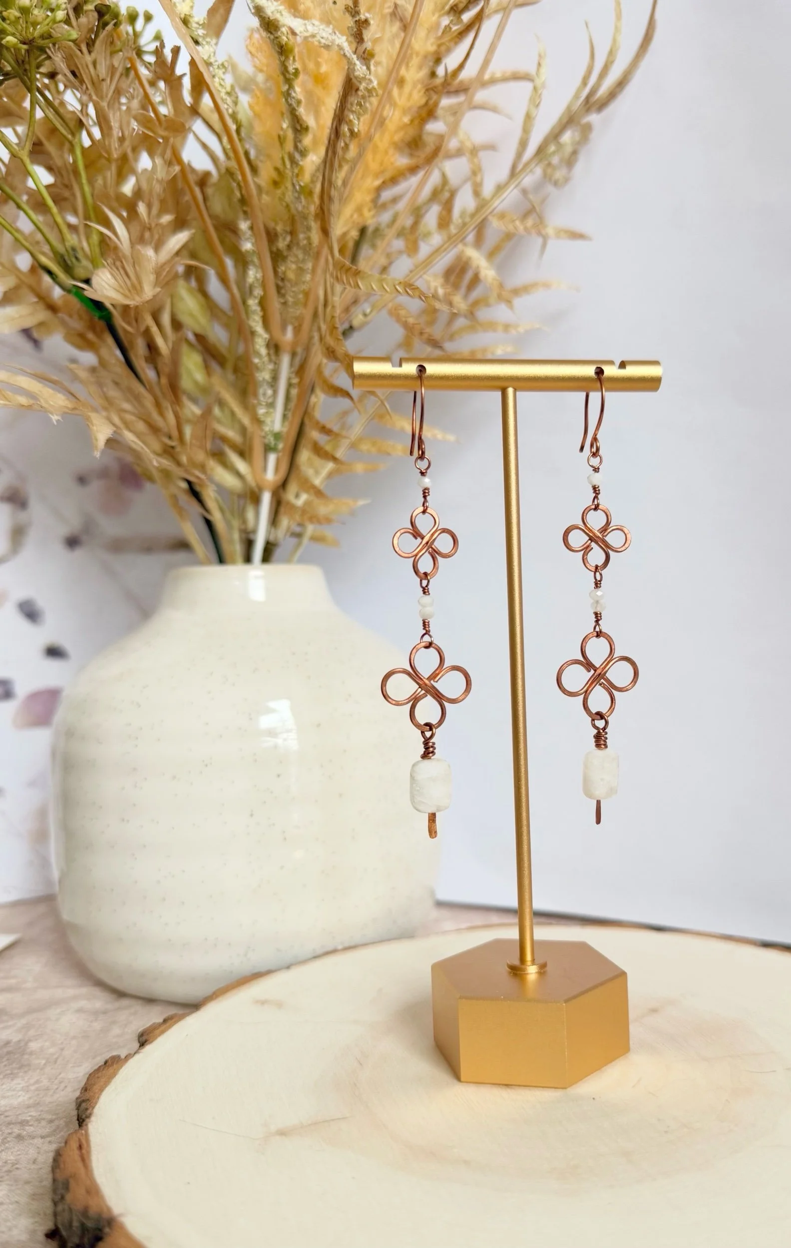 Amazonite Clover Drop Earrings