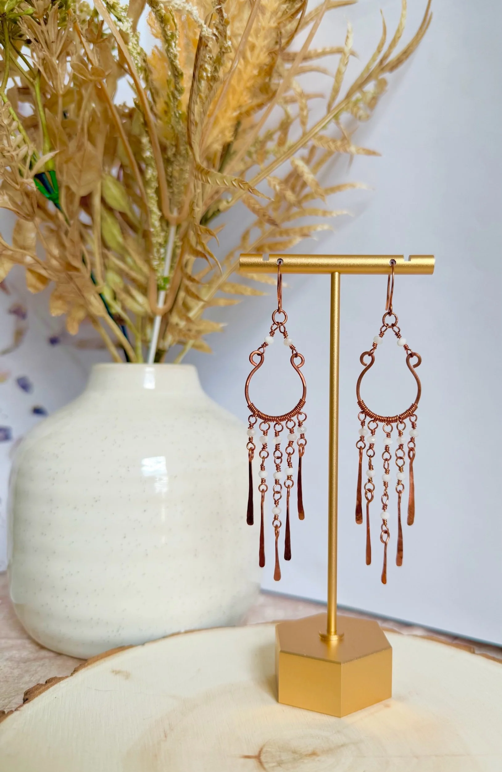 Copper Chandelier Earrings