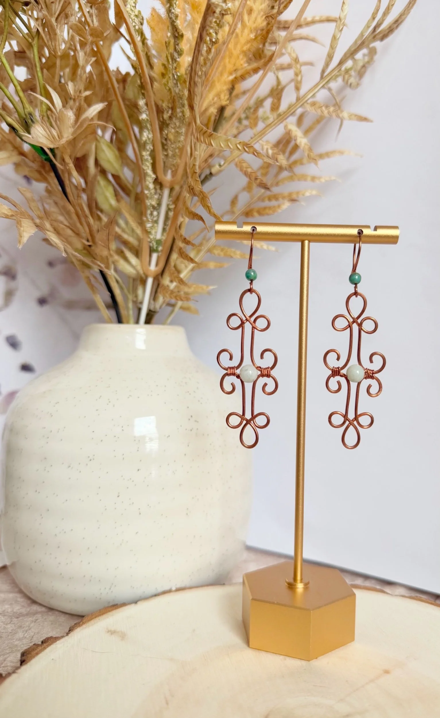 Jade Scrollwork Drop Earrings