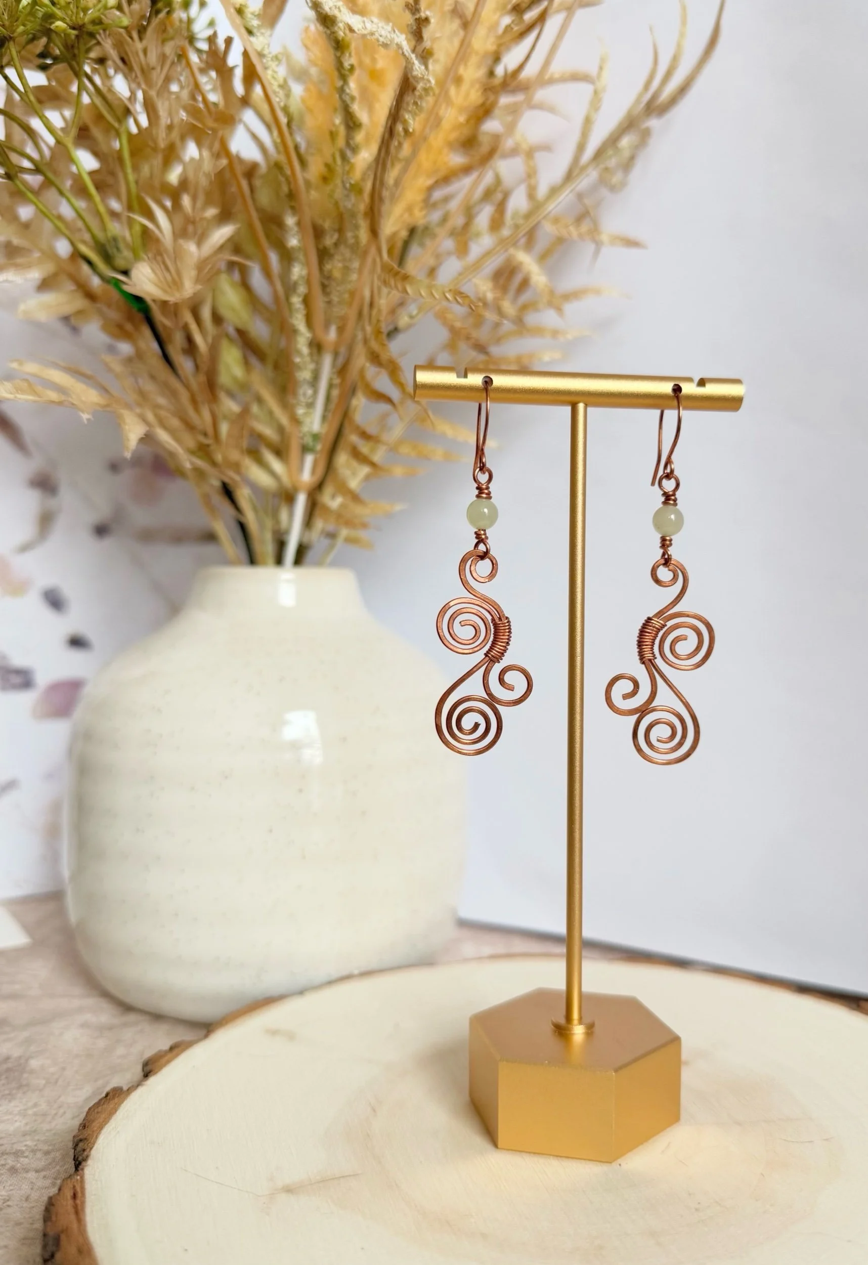 Jade Spiral Earrings