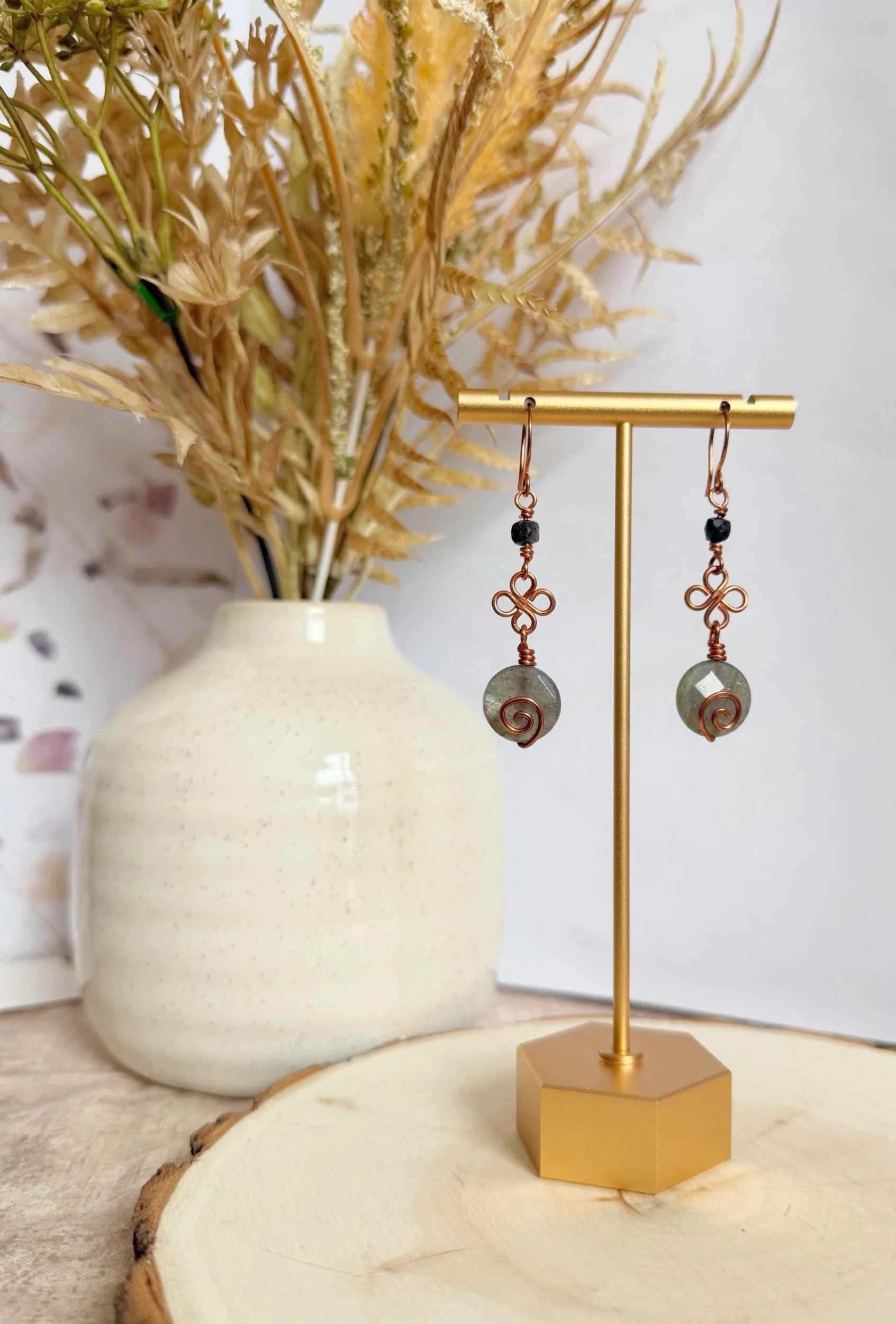 Labradorite Spiral Charms
