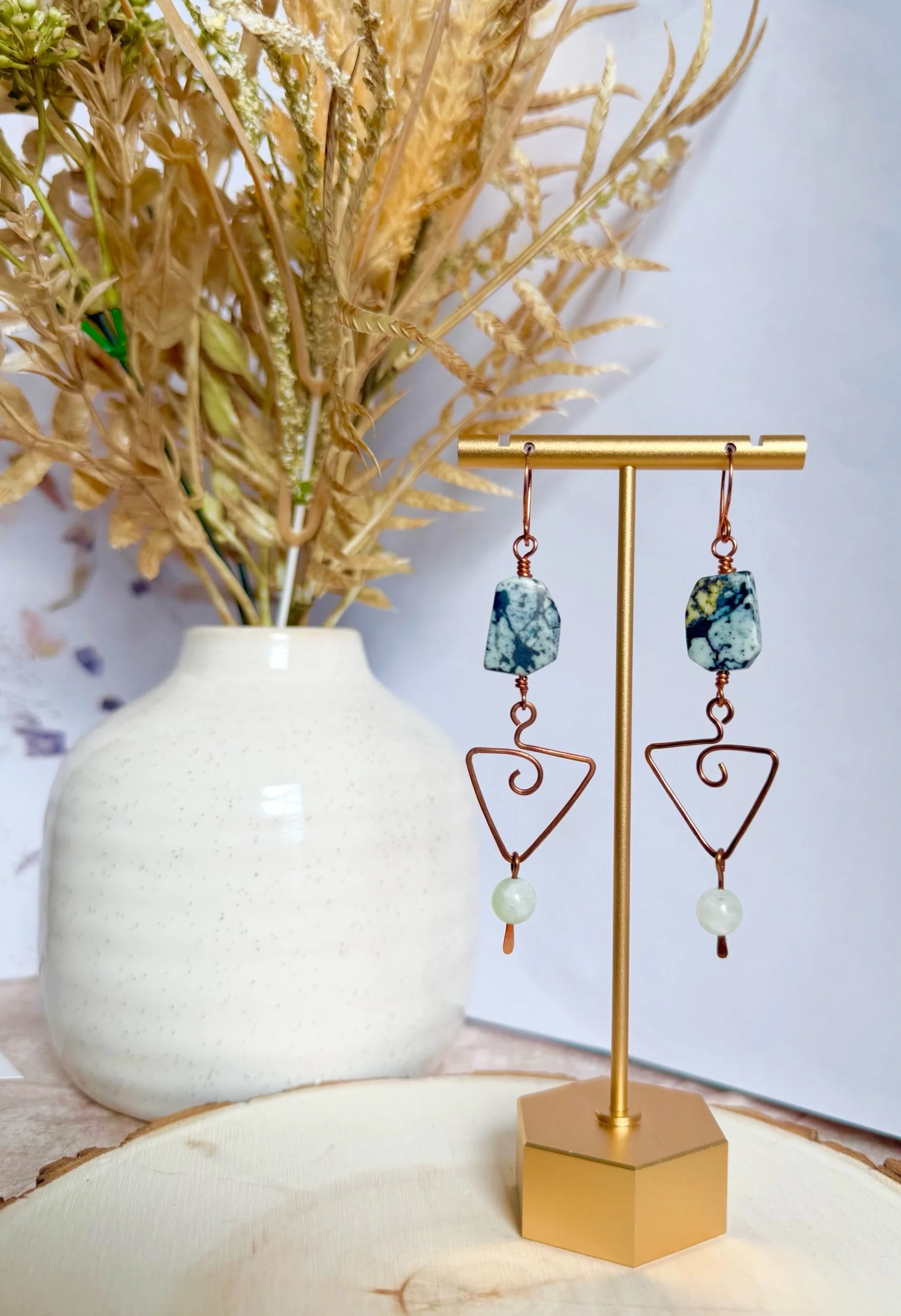 Triangular Spiral Earrings