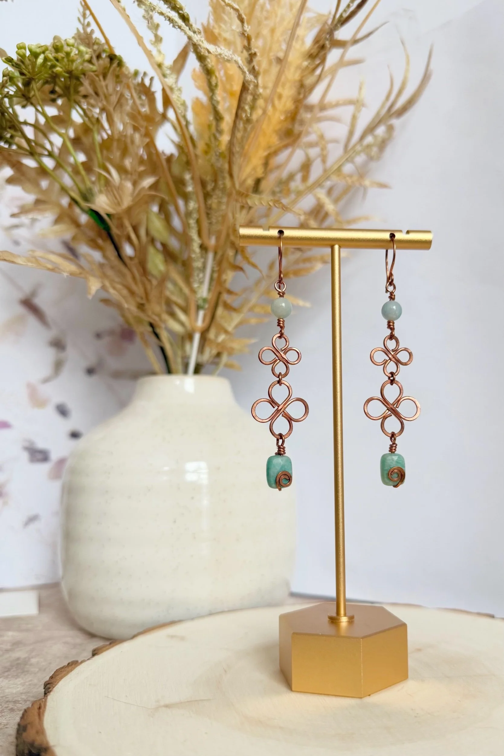 Turquoise Clover Drop Earrings