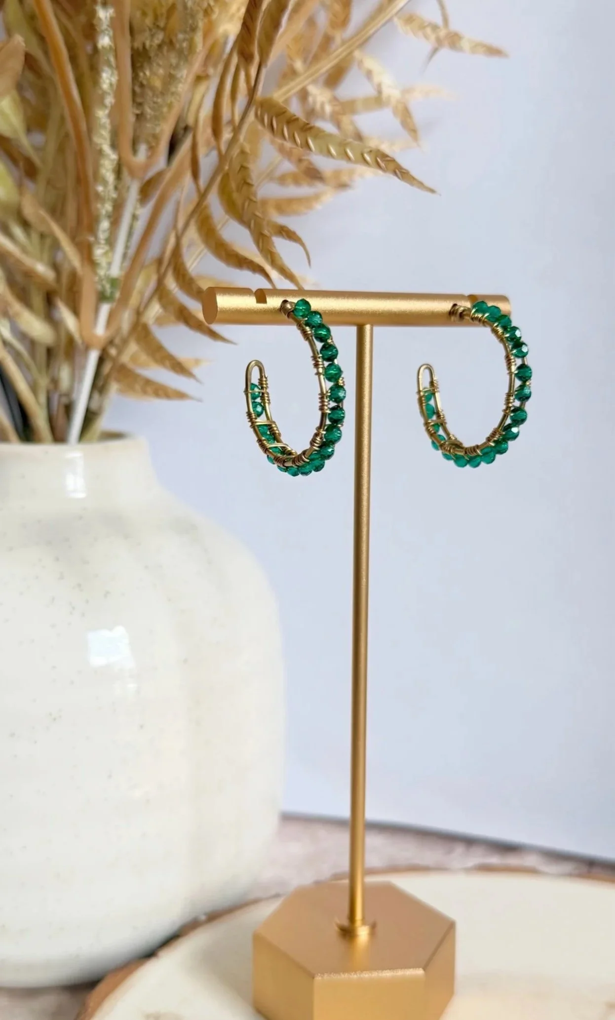 Crystal Wire-Wrapped Hoop