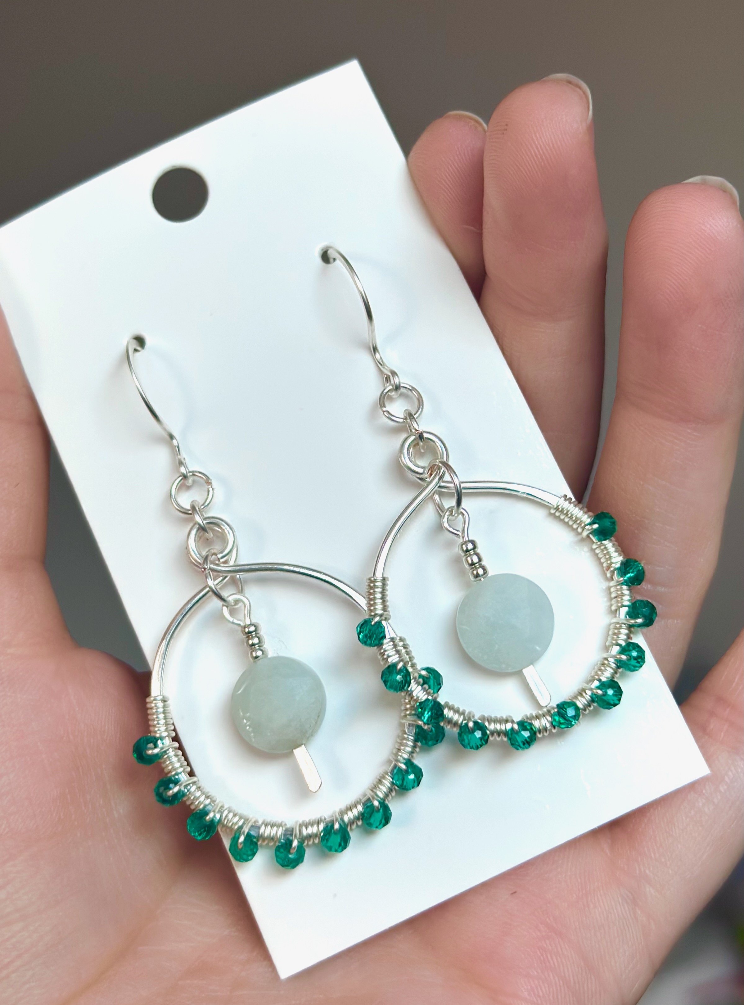 Emerald Dew Hoops