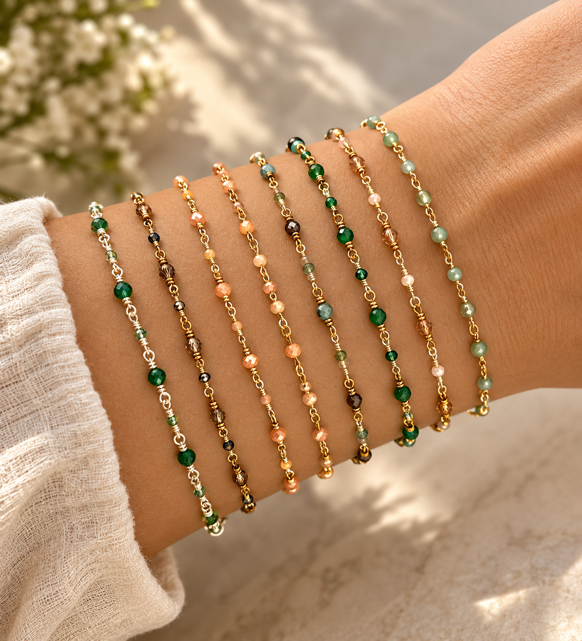 Wire Wrapped Beaded Bracelets