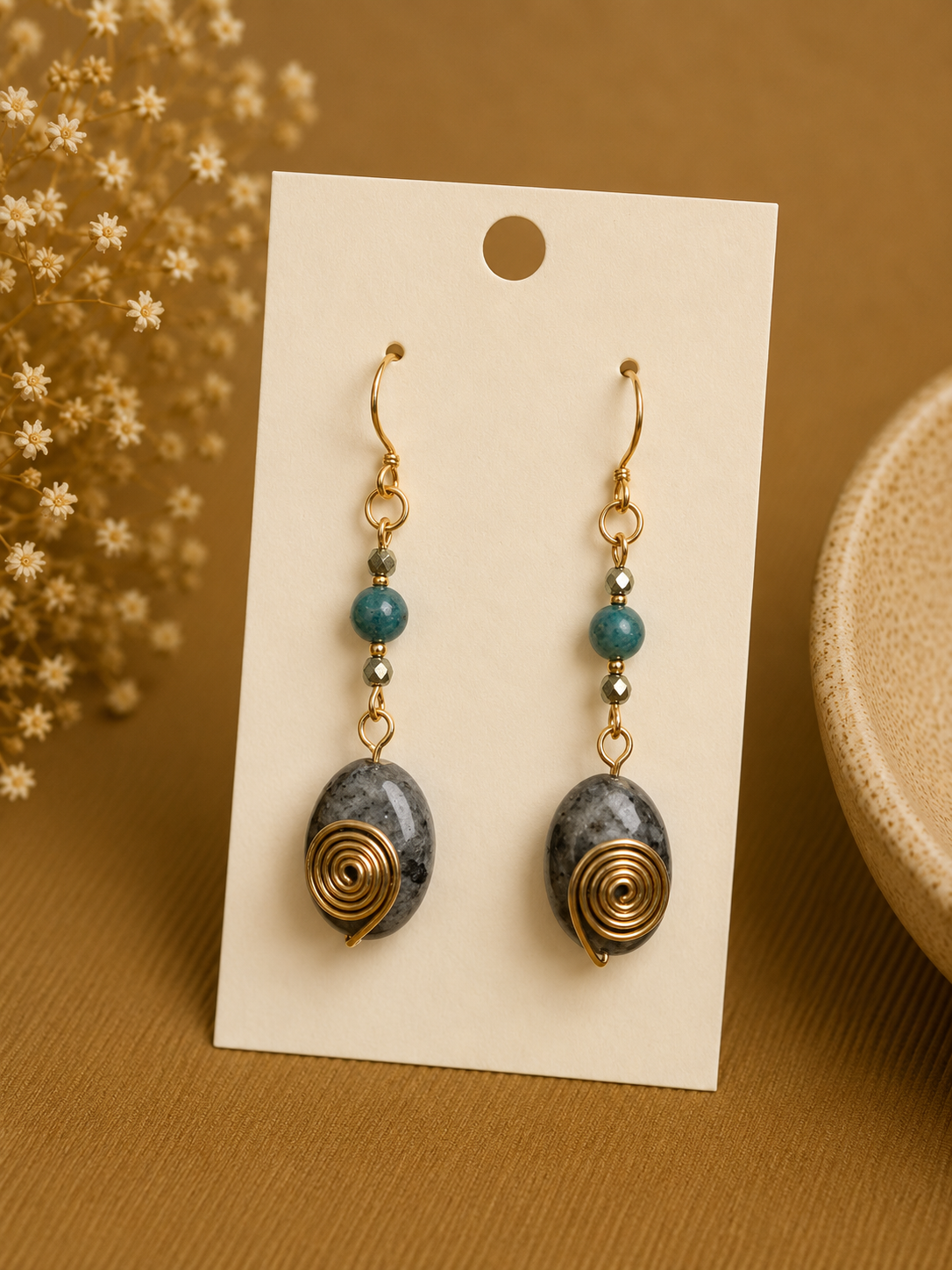 Forest Spiral Drop Earrings
