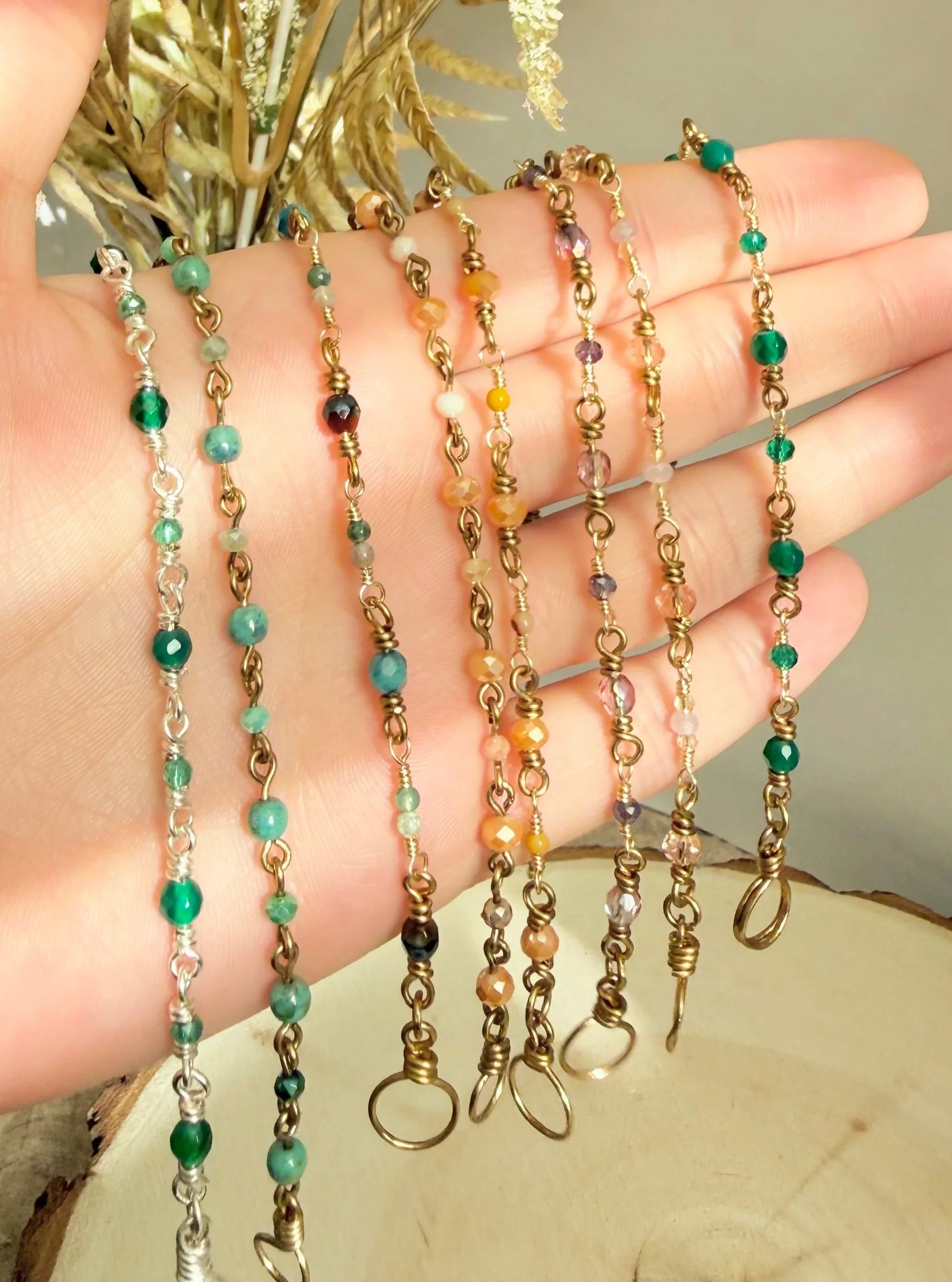 Wire Wrapped Beaded Bracelets
