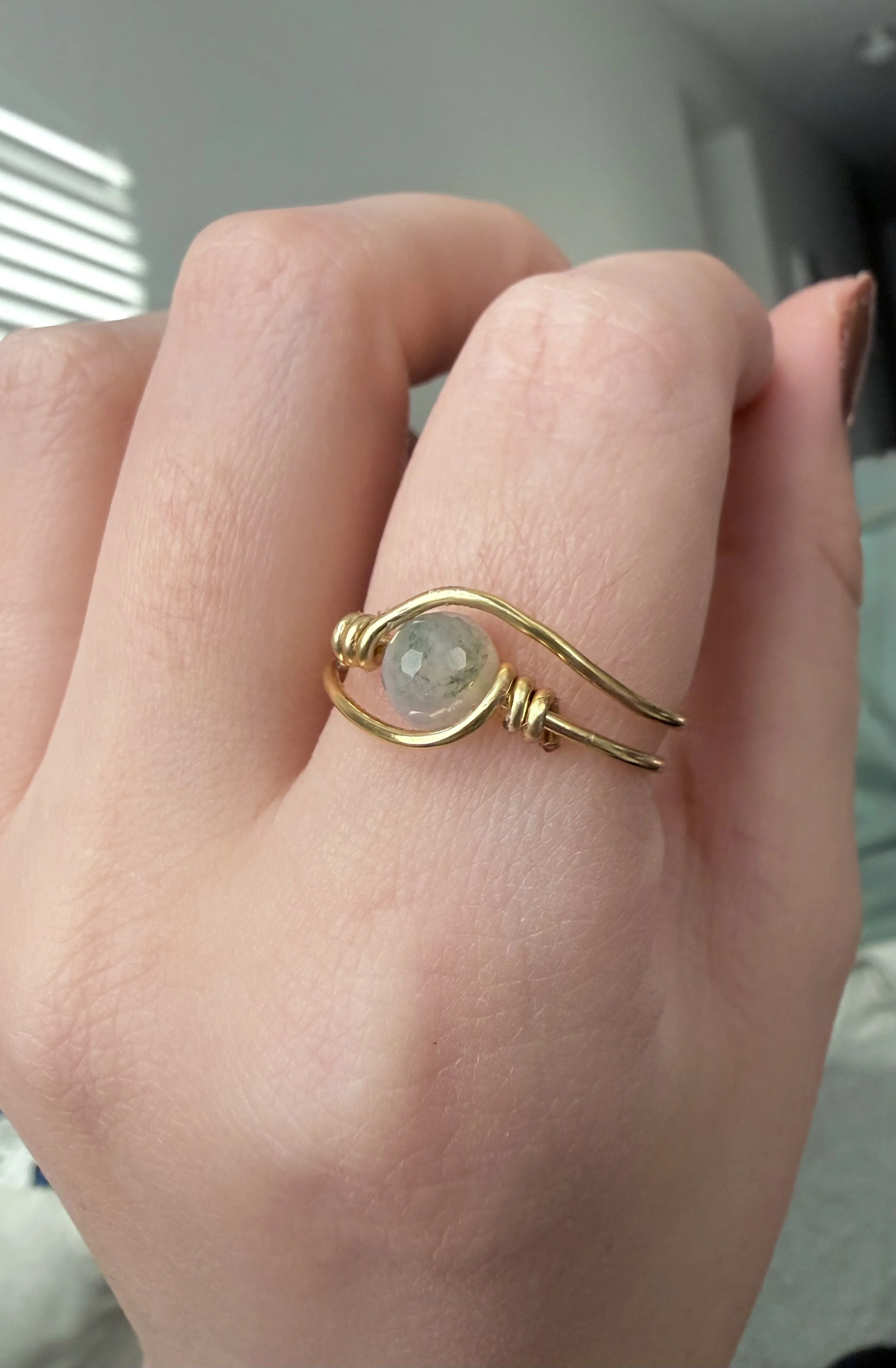 Moss Veil Spiral Ring