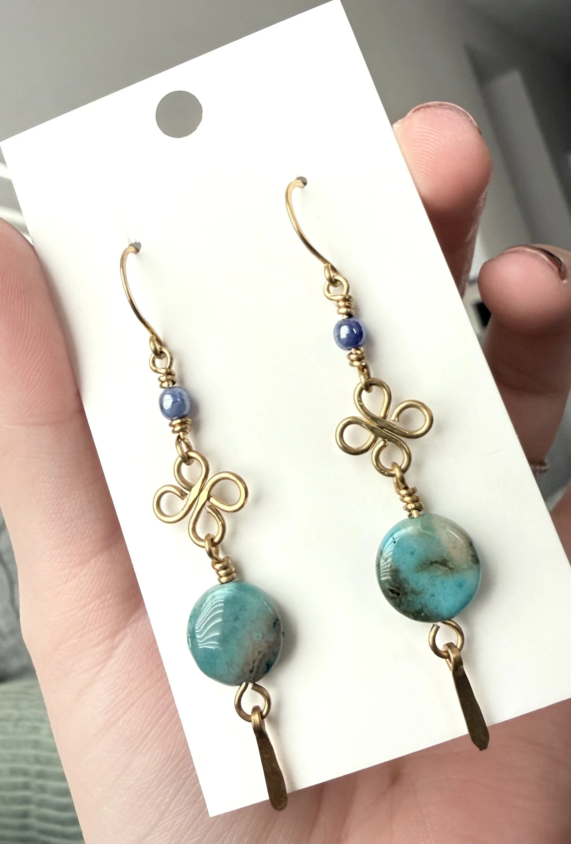 Azure Knot Stone Earrings