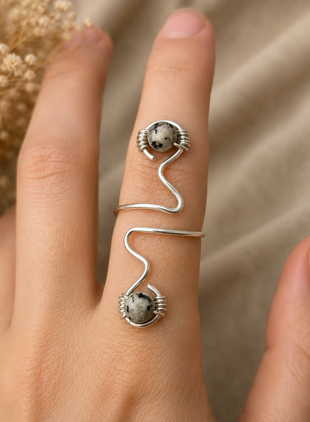 "Duality" – Jasper Energy Flow Ring
