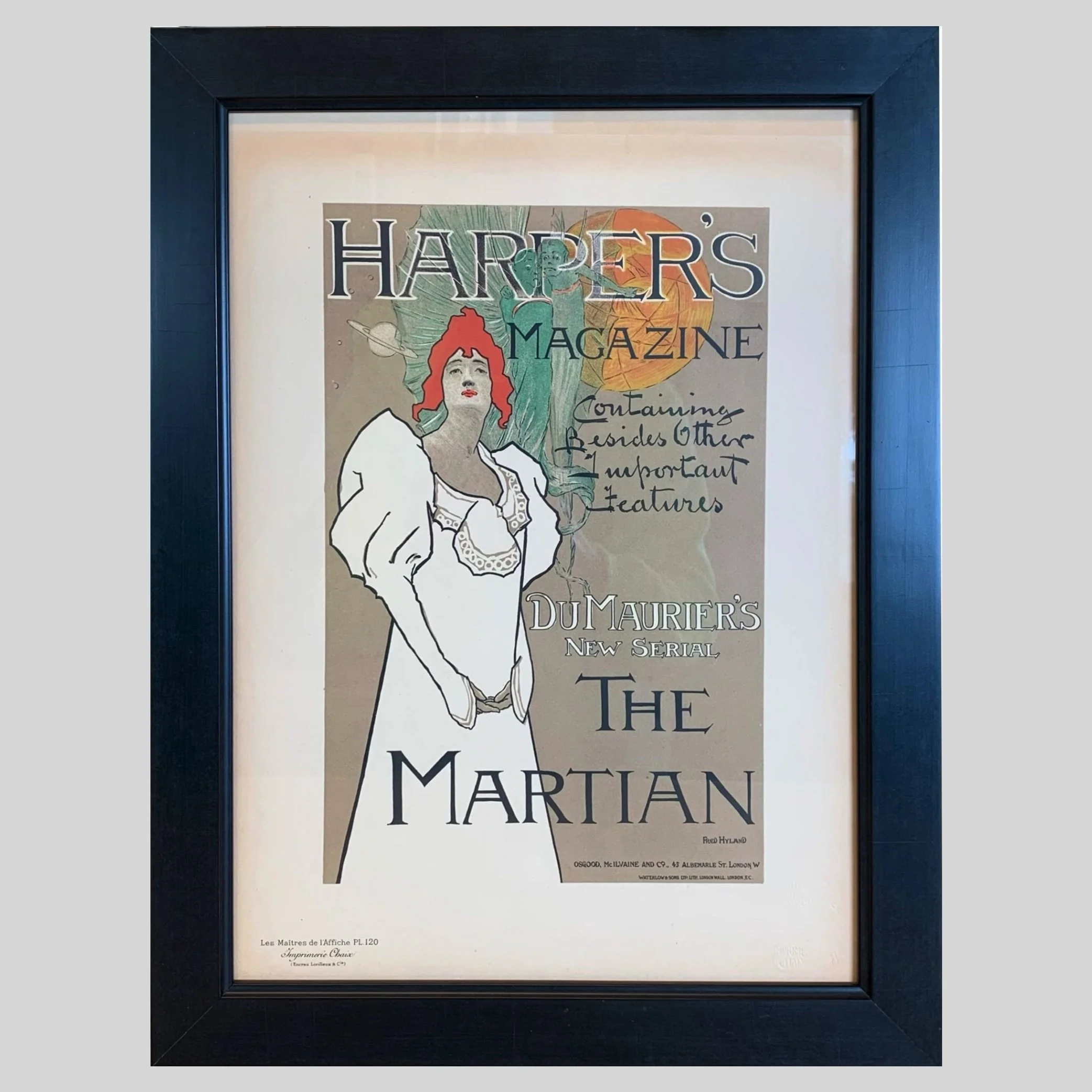 An original 19th-century lithograph from "Les Maitres de L'affiche"  custom and archival framed. 