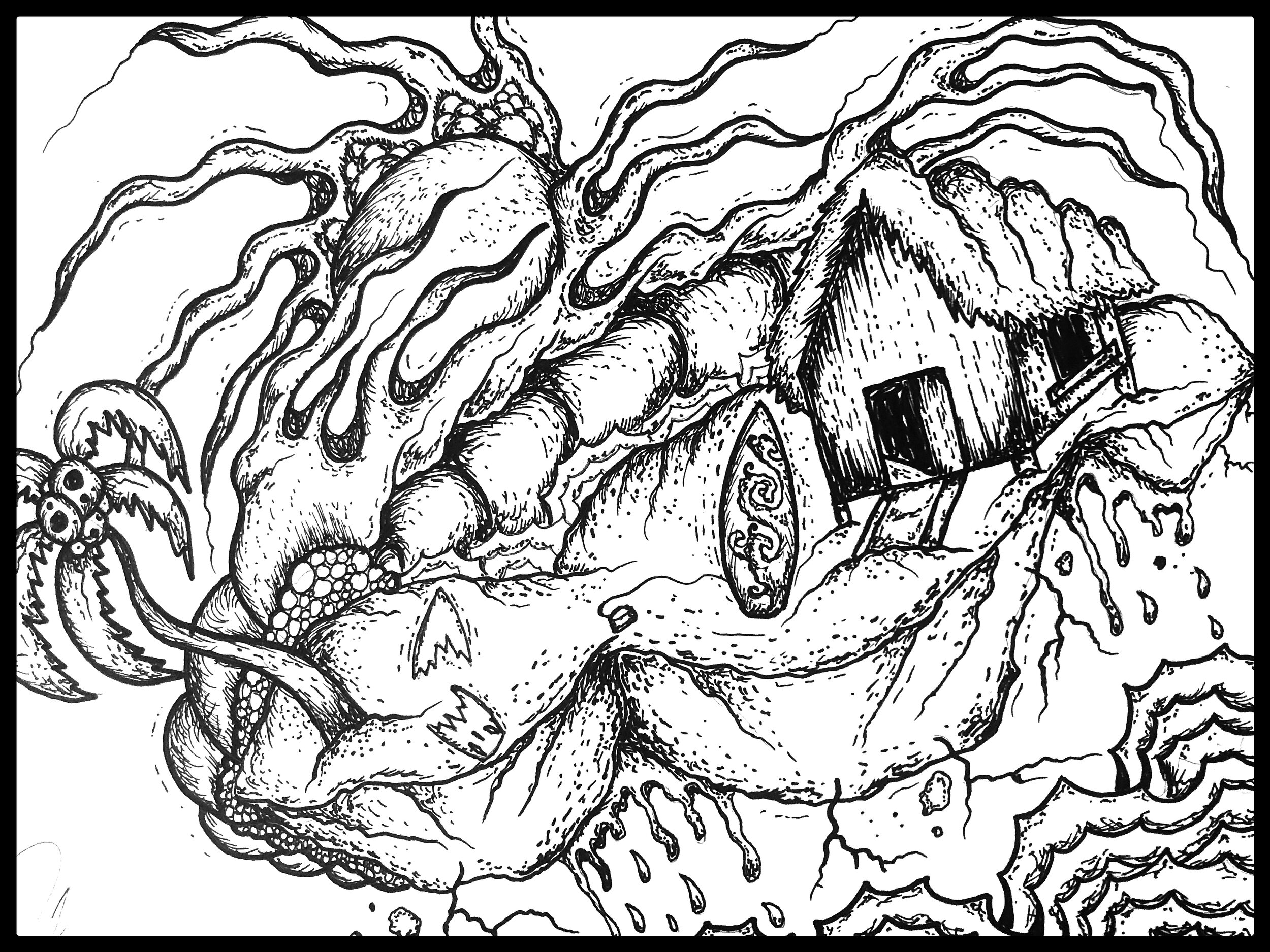 Ink on paper, 10.5" x 14"