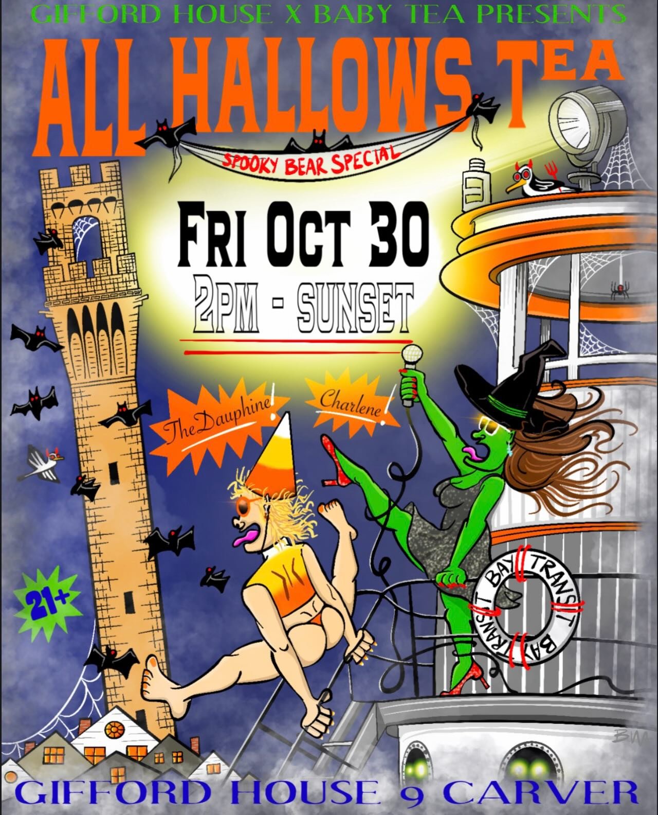 Pleased to announce for Spooky Bear we have @tylerjashley and @charleneincarnate returning to start the weekend with shows at&hellip;..

ALL HALLOWS TEA 

Friday October 30th
2pm-sunset 

21+

Art by @benwazical