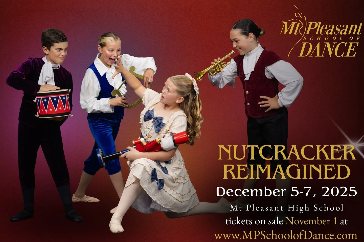 Tickets are on sale now for The Nutcracker Reimagined 2025! We open the show in 22 days!! ✨🍭

Head to MPSchoolofDance.com OR follow the link below to purchase your tickets! We can&rsquo;t wait to share this production with you. 🎄🎁

https://28773.d