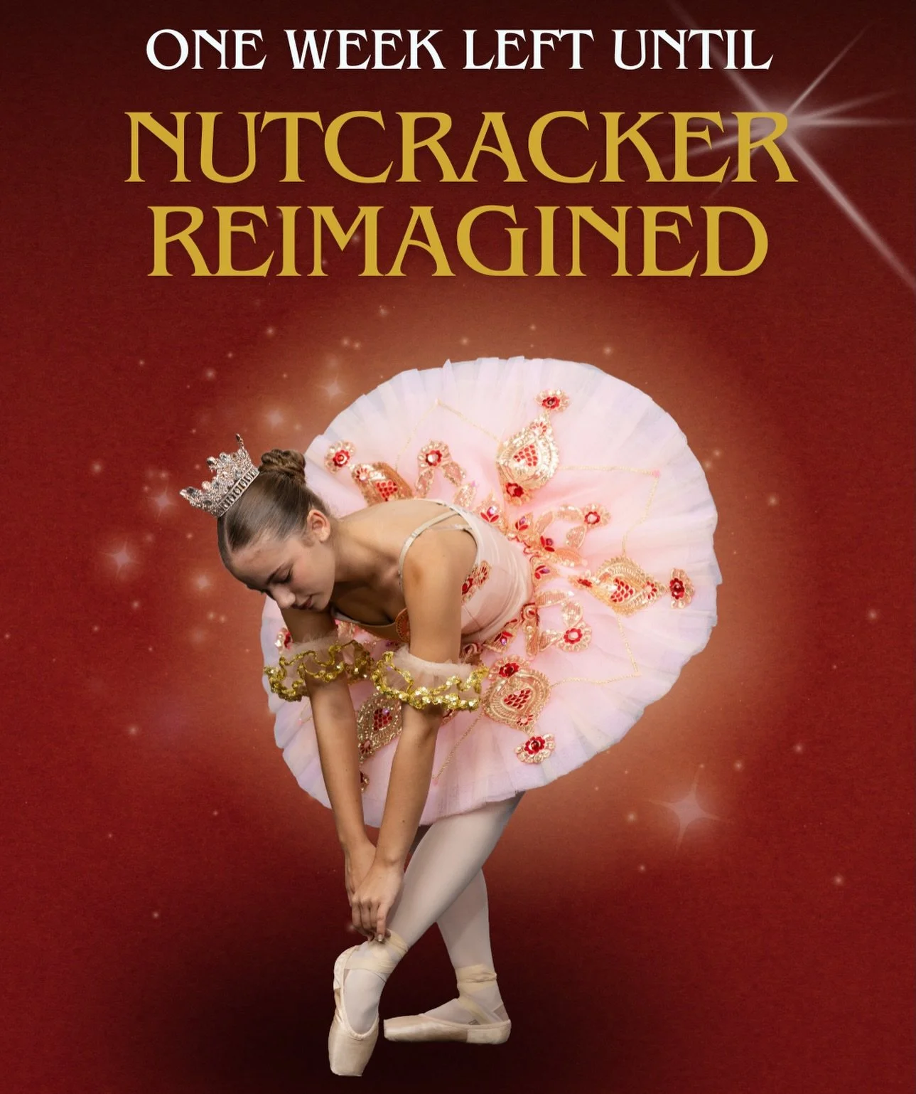We open Nutcracker Reimagined in just ONE WEEK! We are so excited to share our show with everyone. ❄️✨

Tickets are available online at MPSchoolofDance.com , or by following the link below! 🎄❤️

https://28773.danceticketing.com/

Nutcracker Reimagin