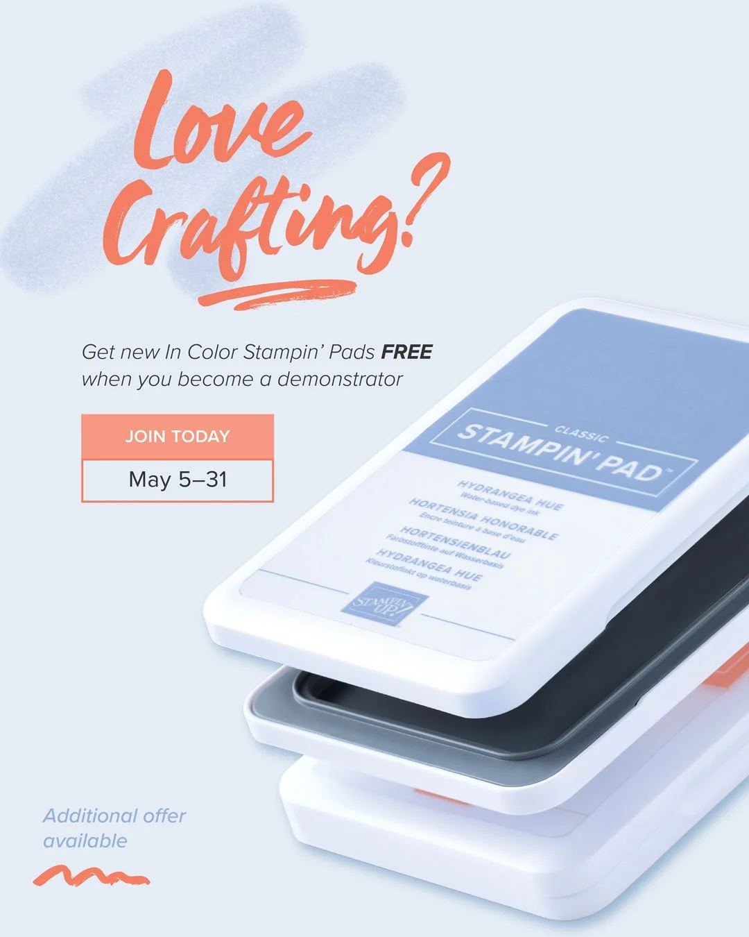 Stampin’ Up! Starter Kit  May 2026 – Free In Color Ink Pads or $50 Extra Value