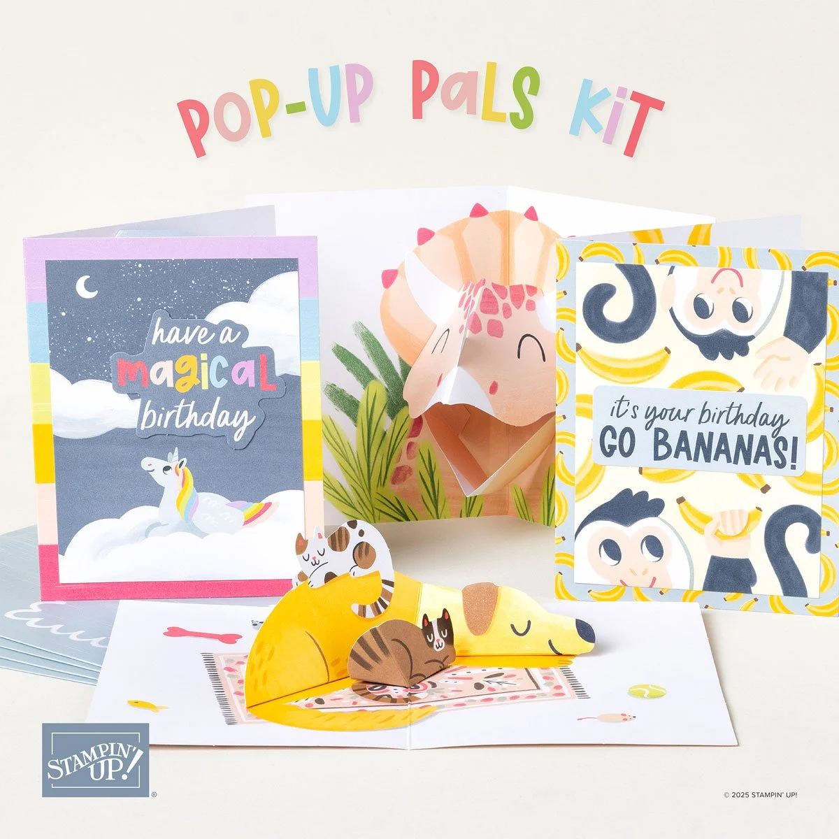 Pop-Up Pals kit is your all-in-one kit for cards kids will love