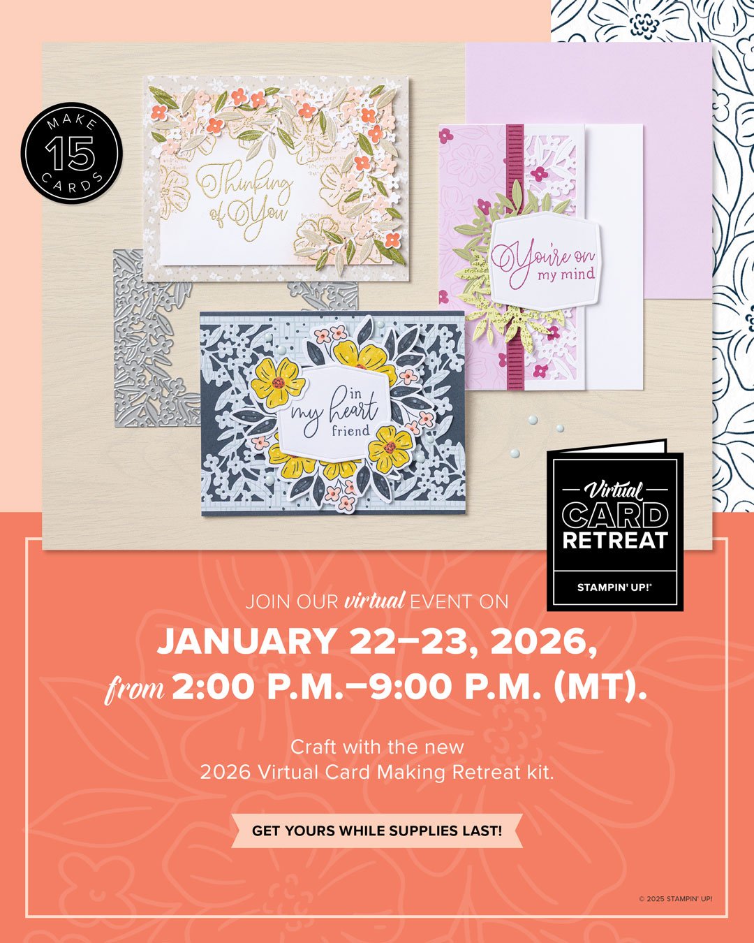 2026 Virtual Card Retreat | Crafting, Laughing, And 15 Cards To Make!