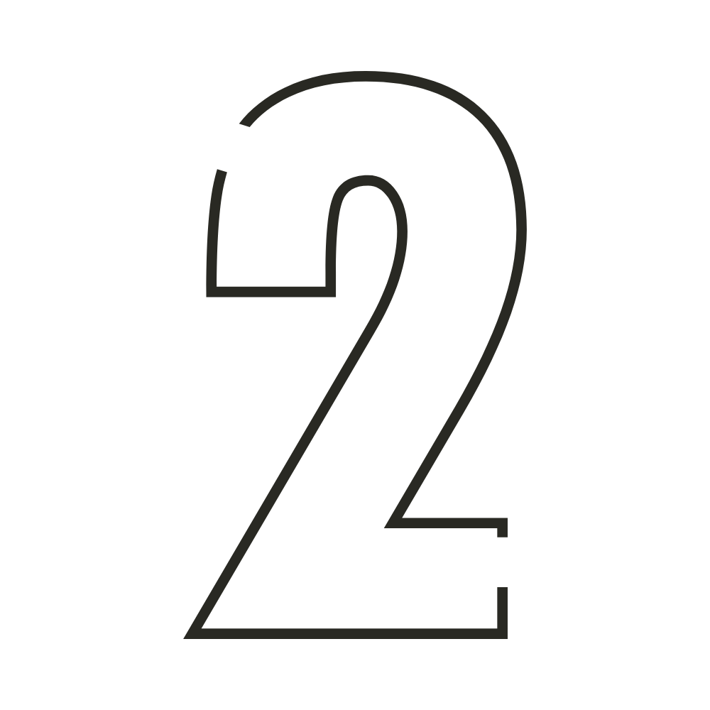 A large black number 2 on a dark background.