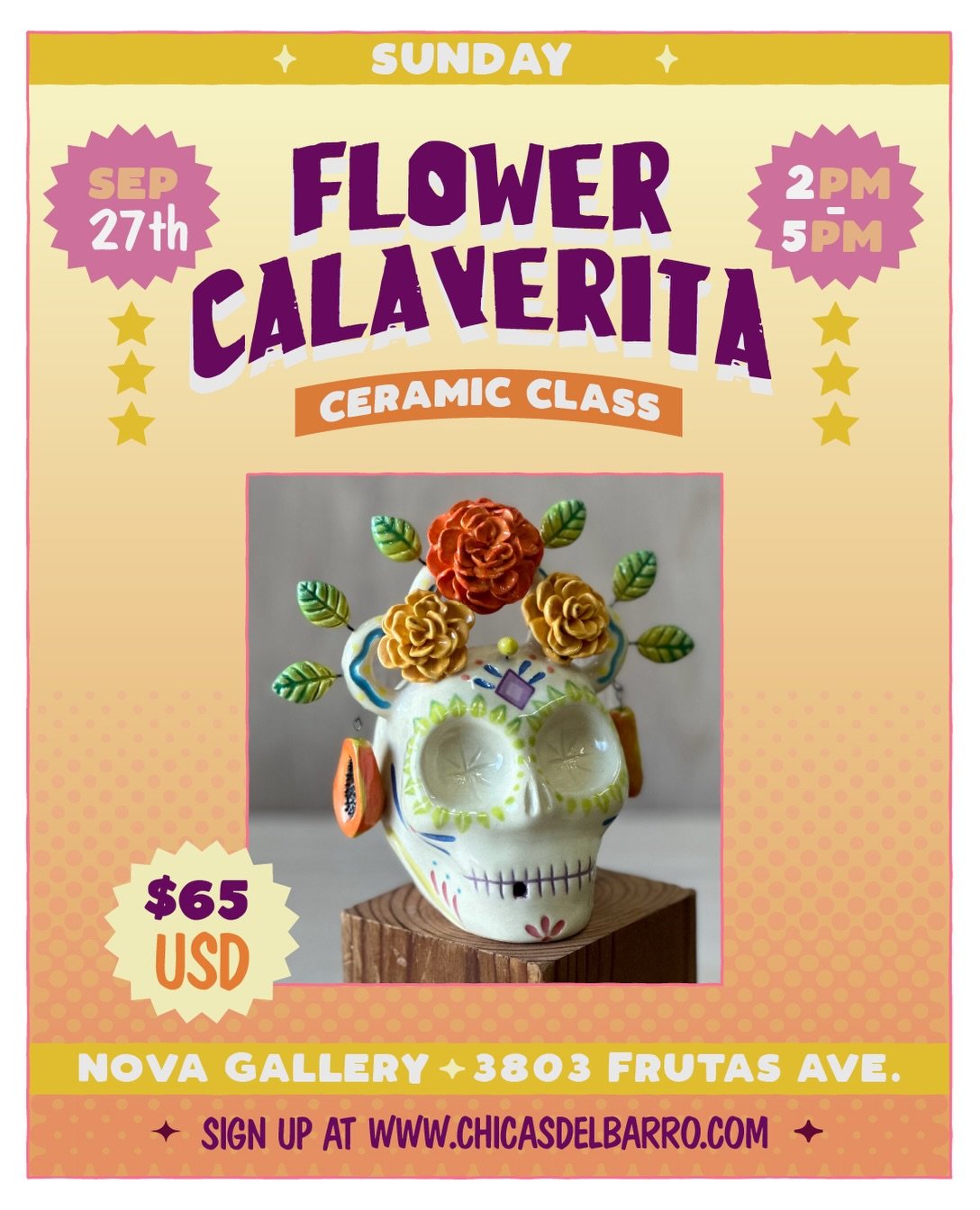 Chicas del Barro: Flower Calaverita Ceramic Class