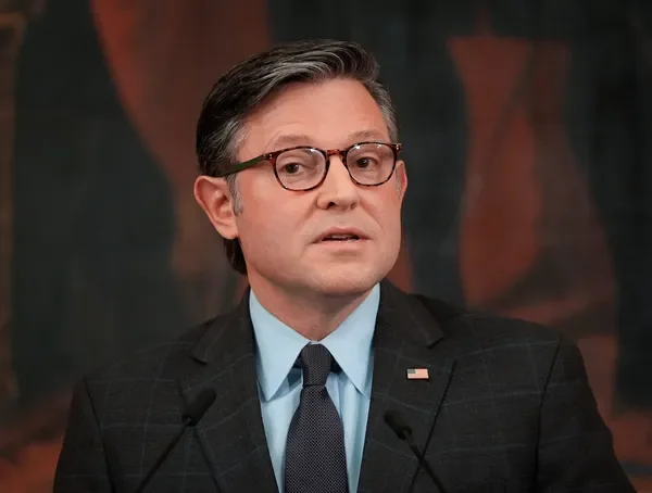 GOP House Speaker Mike Johnson doesn't want to talk about Cory Mills' restraining order