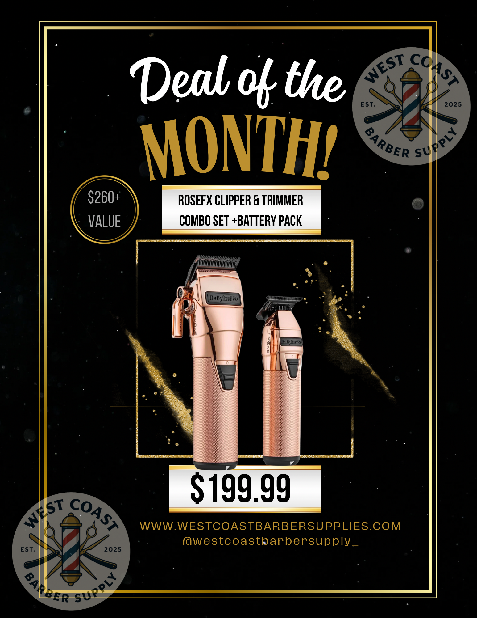 RoseFX Clipper & Trimmer Set + Battery pack