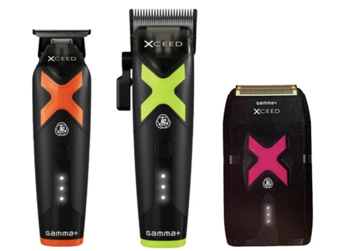 Gamma+ Xceed 3 piece combo GAMMA+ XCEED IN2 VECTOR MOTOR CORDLESS CLIPPER + TRIMMER + SHAVER SET (COMBO)