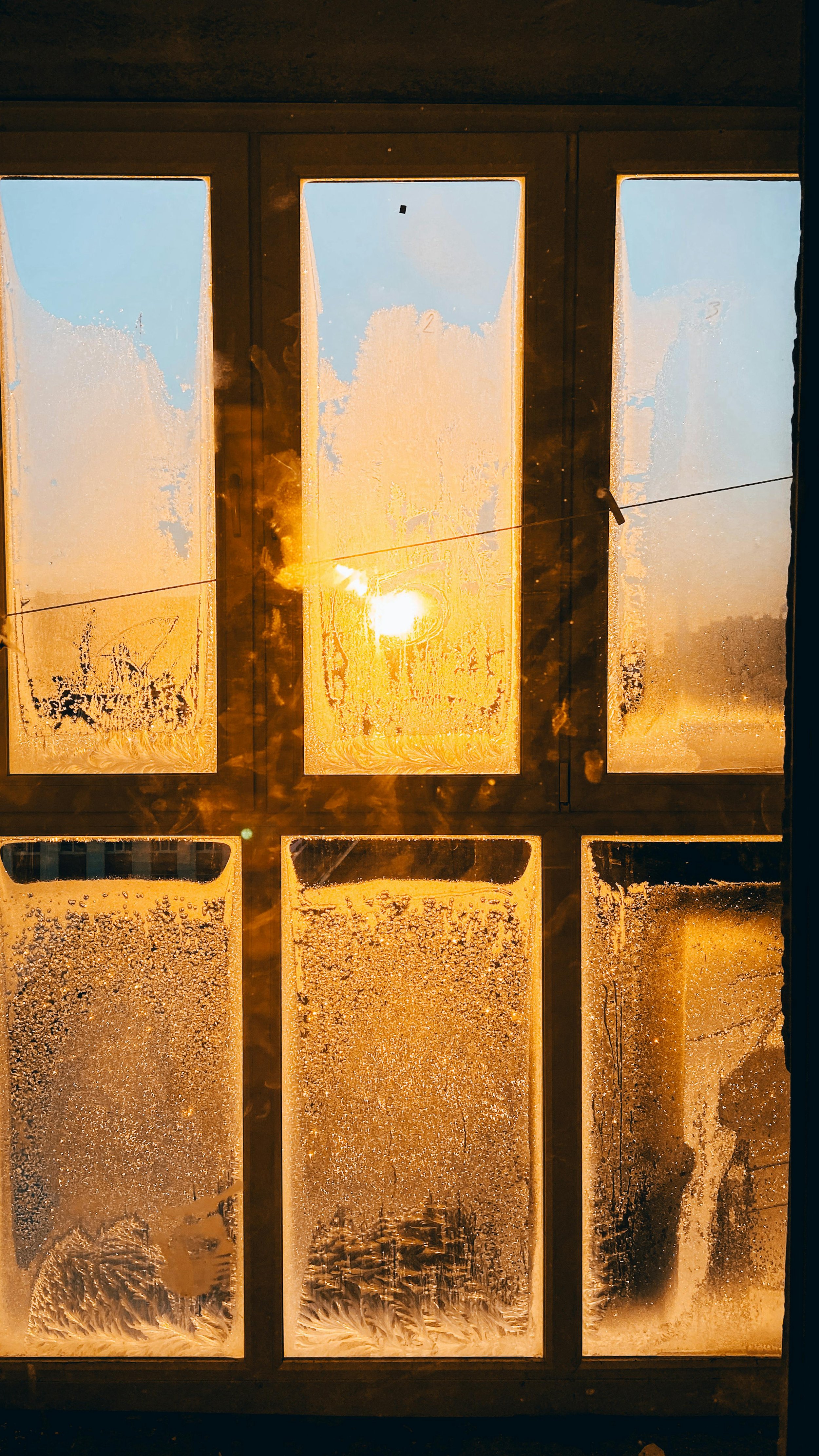 Sunlight appearing through a frosted window