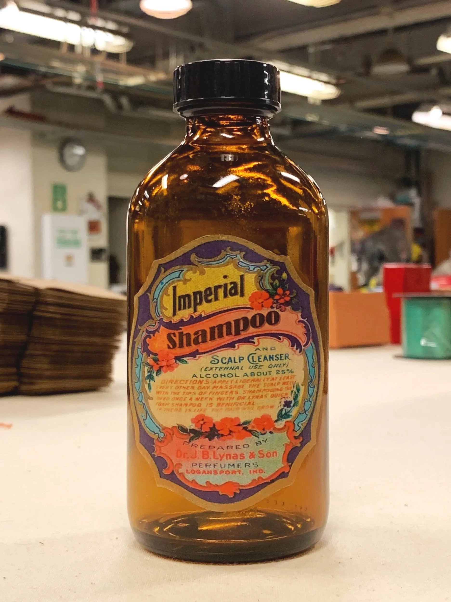 A collection of labels for vintage cosmetics products.