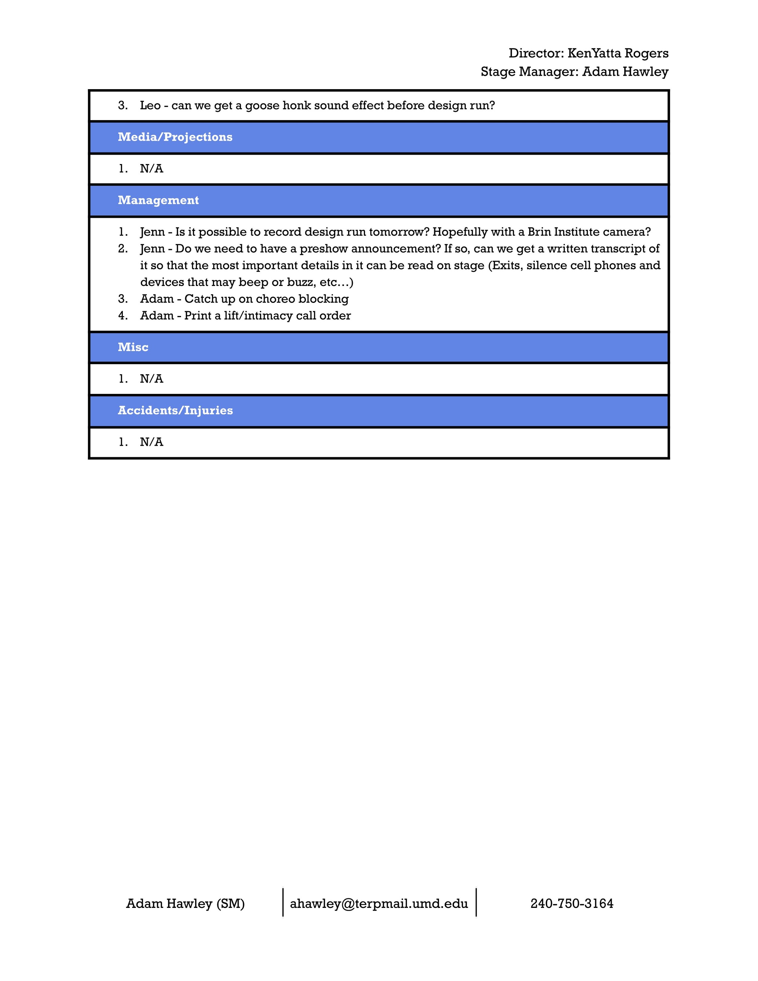 Rehearsal Report Sample p3