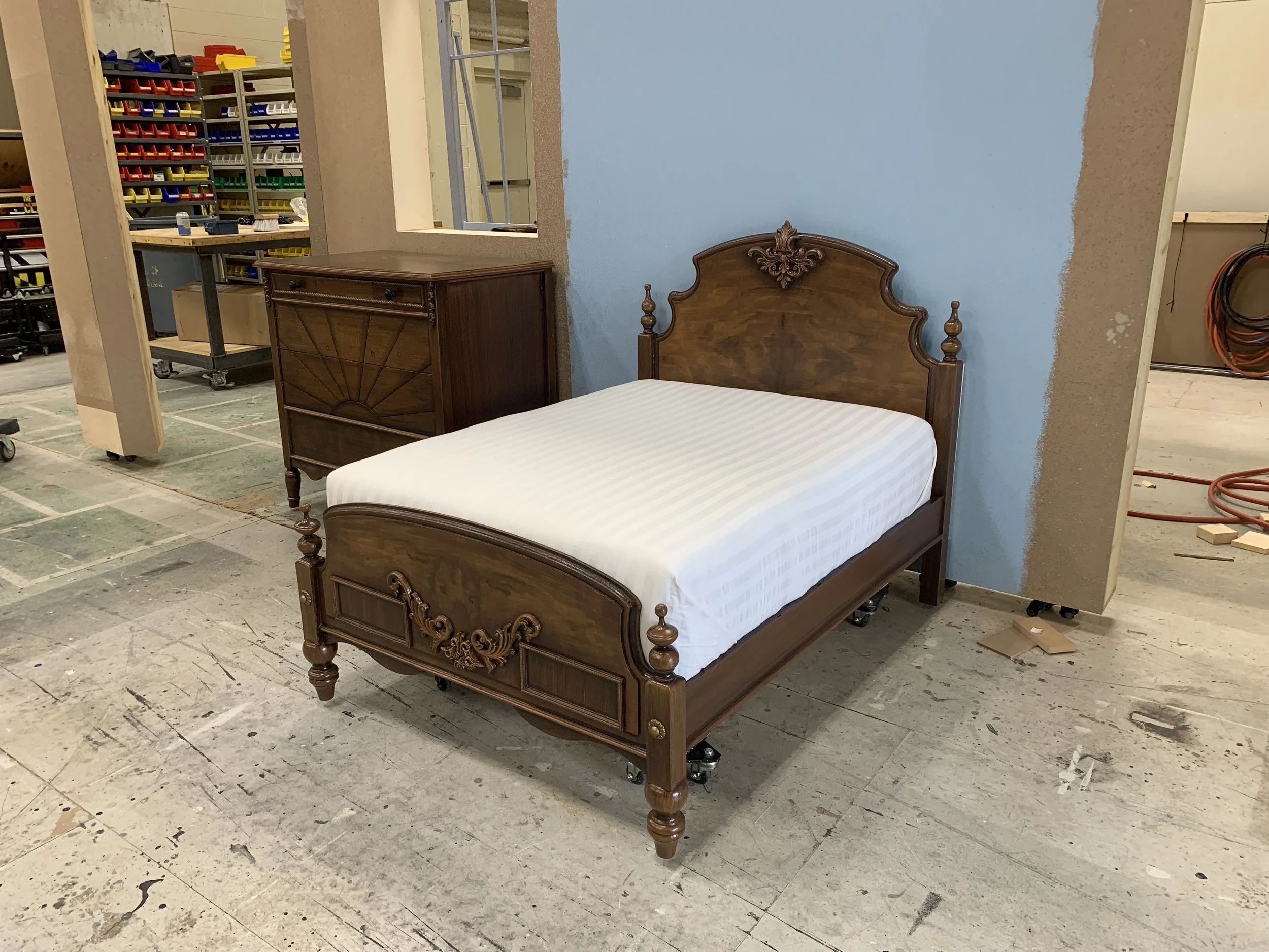 A custom mattress built for a production of She Loves Me (University of Maryland). 