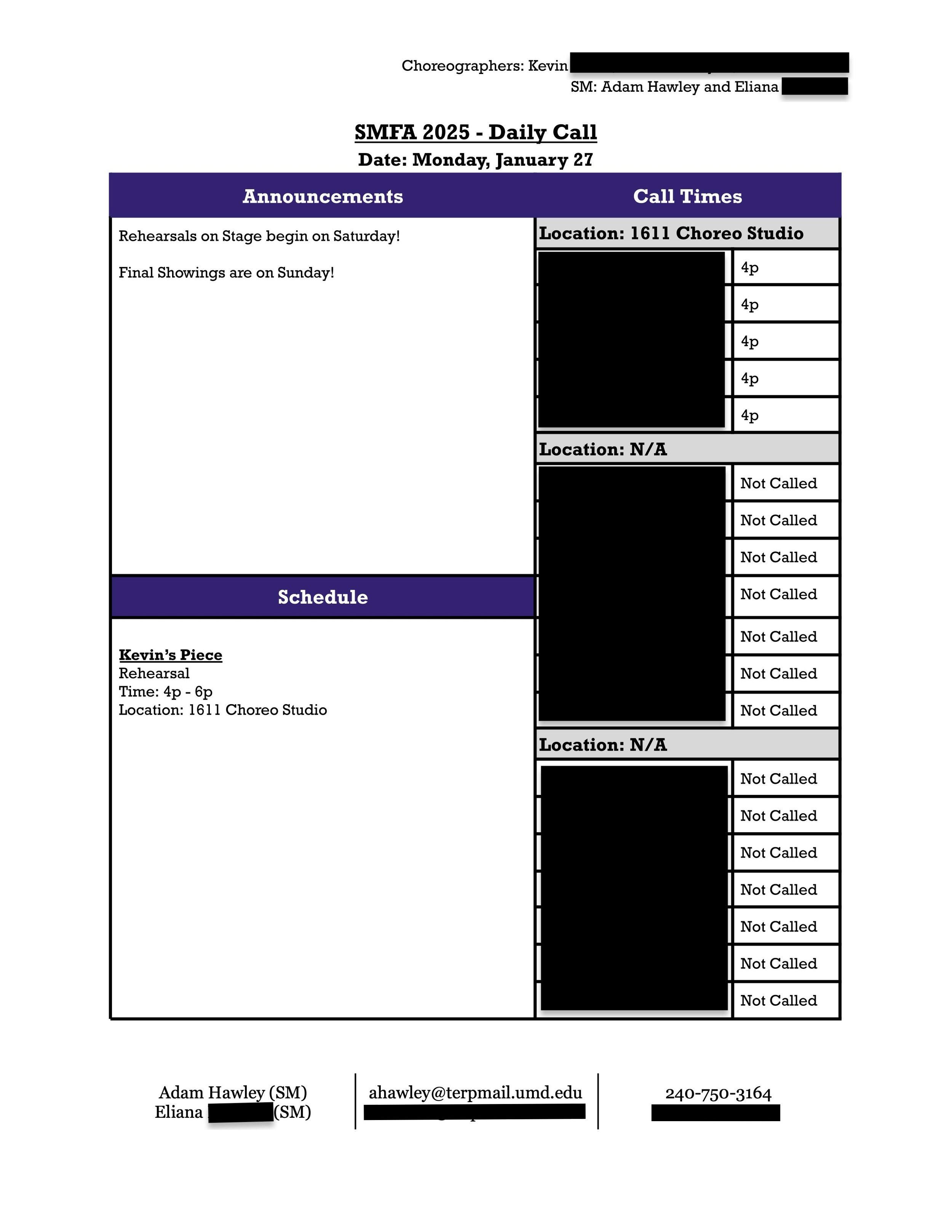 Daily Call Sample