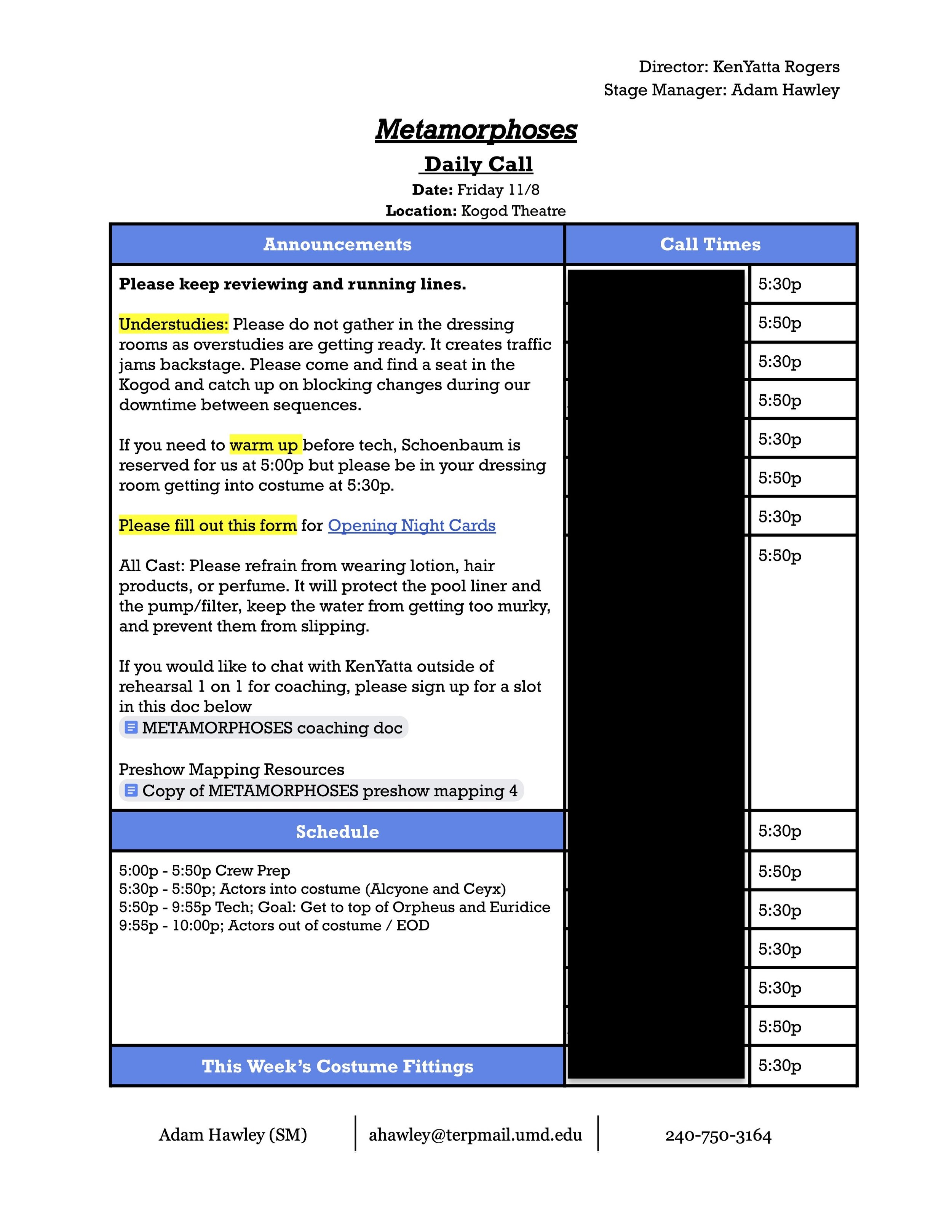 Daily Call Example