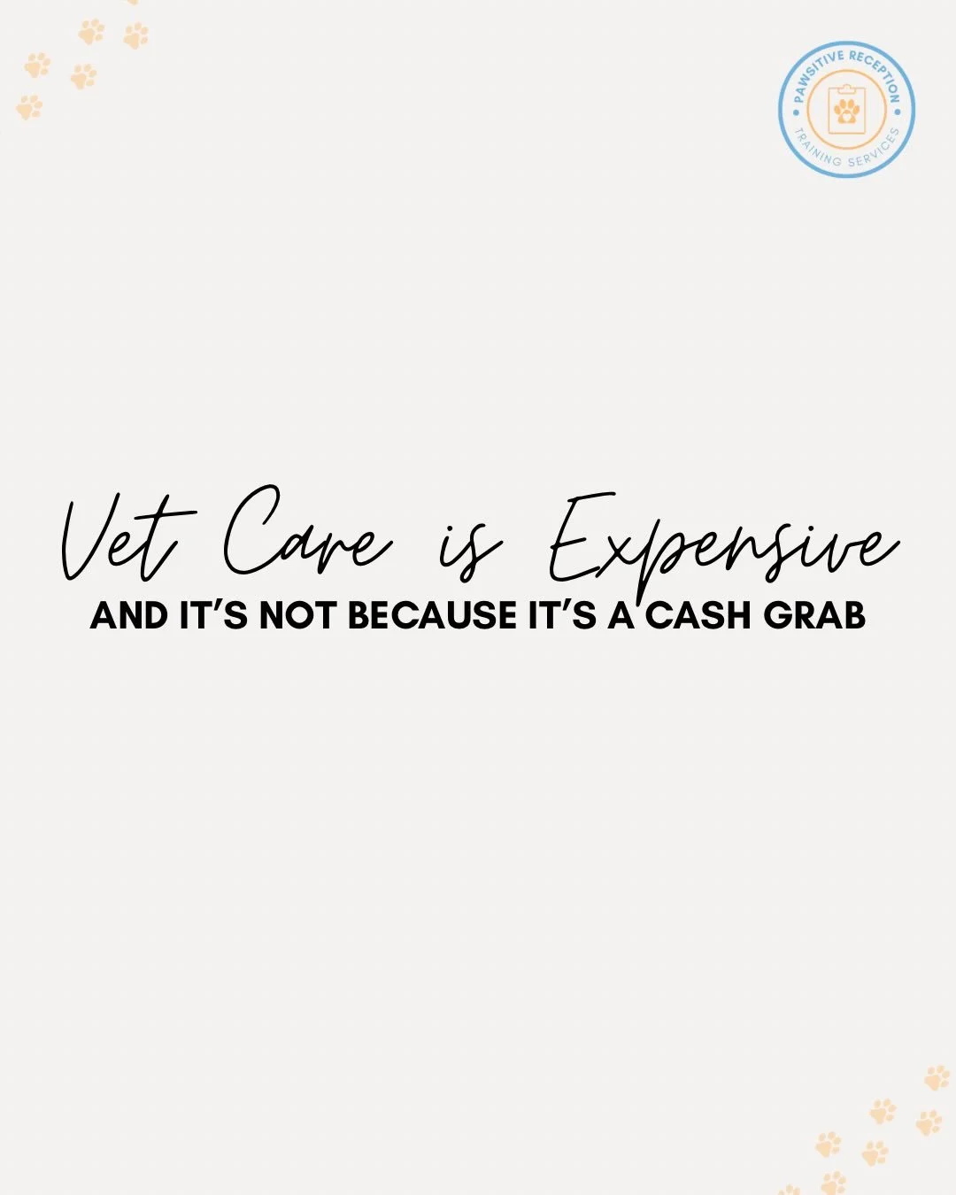 Behind every invoice is a team trying to keep the lights on, equipment running, staff paid fairly, and medicine accessible for the pets we all love.

Vet clinics are not just &ldquo;charging for a quick visit.&rdquo;
They are operating hospitals.

An