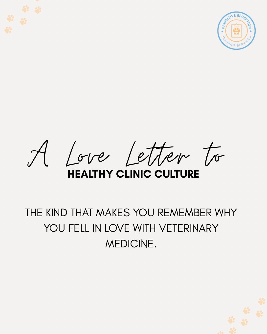 A healthy clinic culture can change someone&rsquo;s entire career.

❤️ Tag a coworker or clinic that makes vet med better