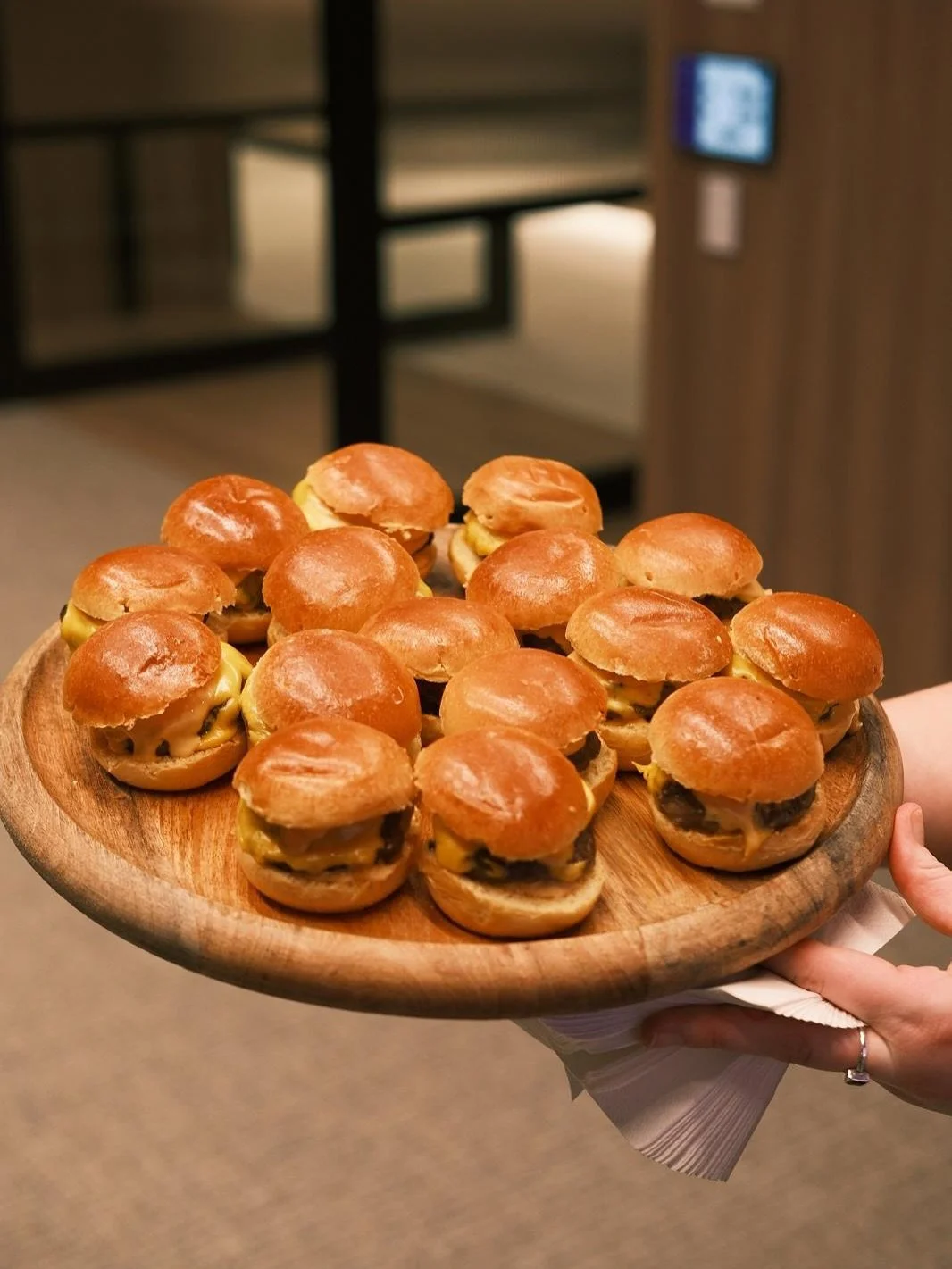 Our Wagyu beef cheeseburger, smoked cheddar on brioche slider is our most popular substantial canap&eacute; 🍔 #brisbanecatering #brisbane #brisbanefood #corporatecateringbrisbane