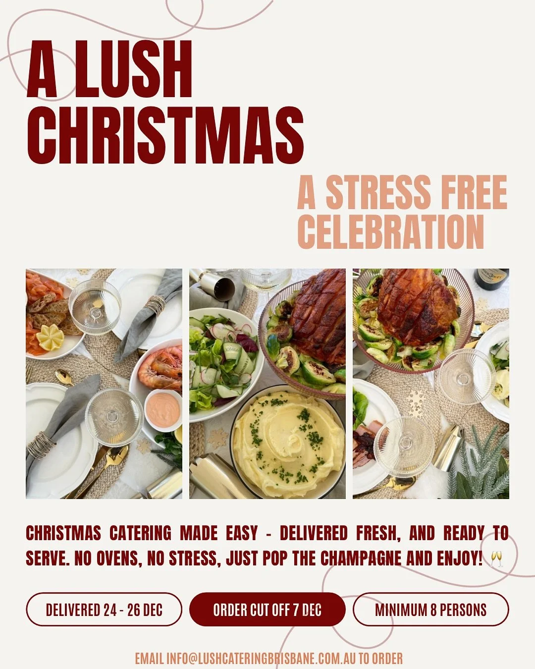 Delivered catering beats stress in the kitchen 🙌🏼 Book your Christmas delivery slot while there are still some left! Limited slots available 🎄 #brisbanecatering #brisbaneevents #brisbanechristmas