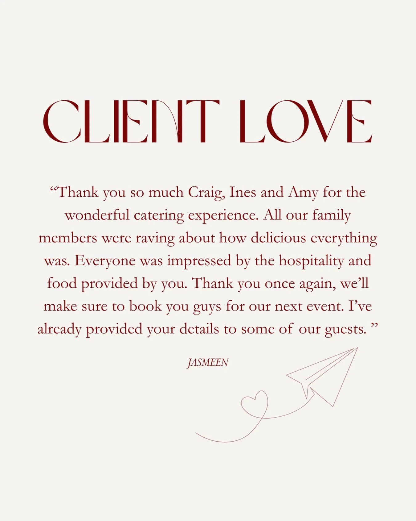 5-star catering isn&rsquo;t accidental.

It&rsquo;s careful planning, experienced staff and restaurant-quality menus delivered with precision.

Proud to be trusted for Brisbane wedding catering, corporate functions and high-end private events.

Limit