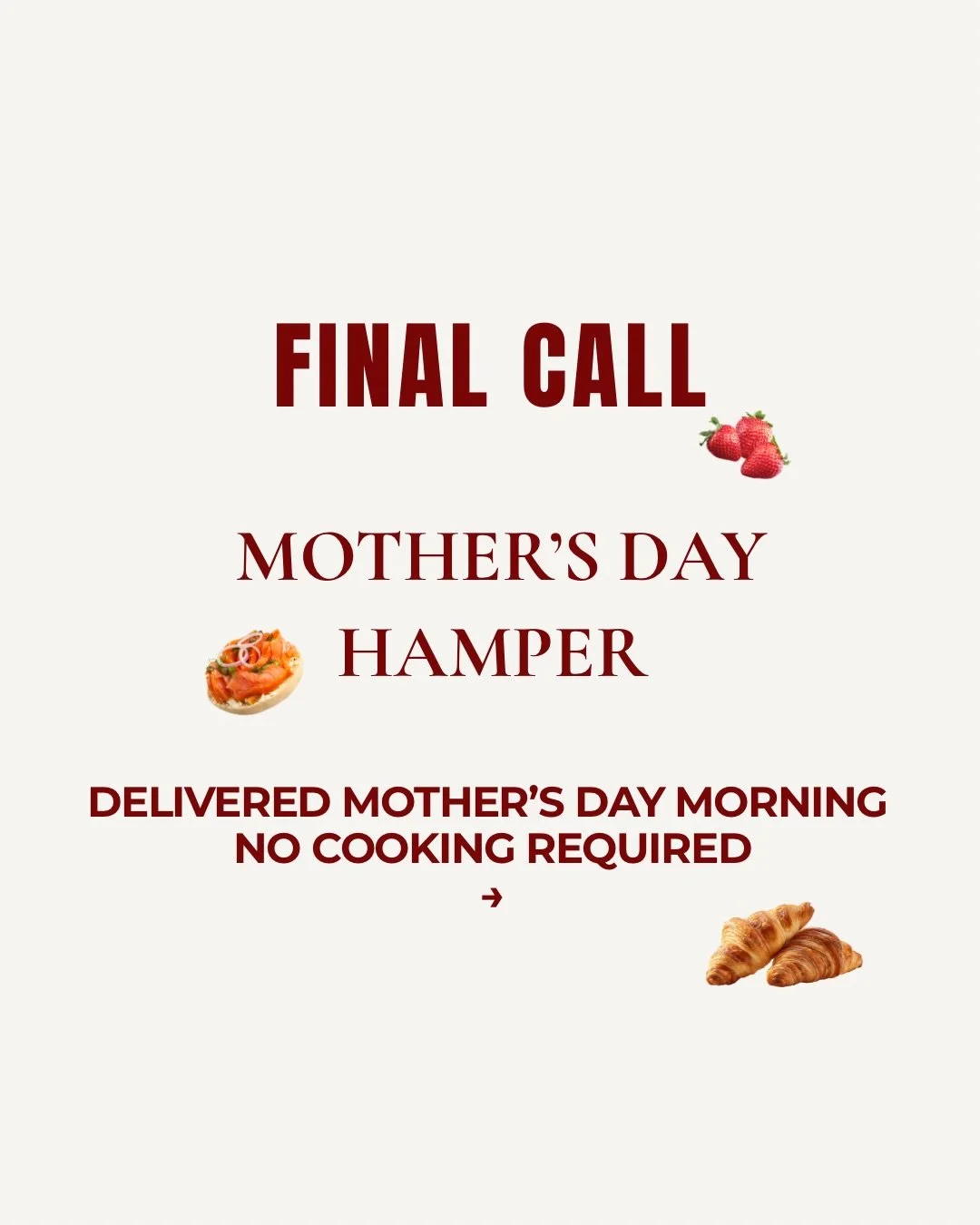 If you&rsquo;re looking for a thoughtful, effortless way to spoil Mum this year, our hampers are designed to make the morning feel special without the stress. Each hamper is freshly prepared, beautifully presented and delivered ready to enjoy.

Limit