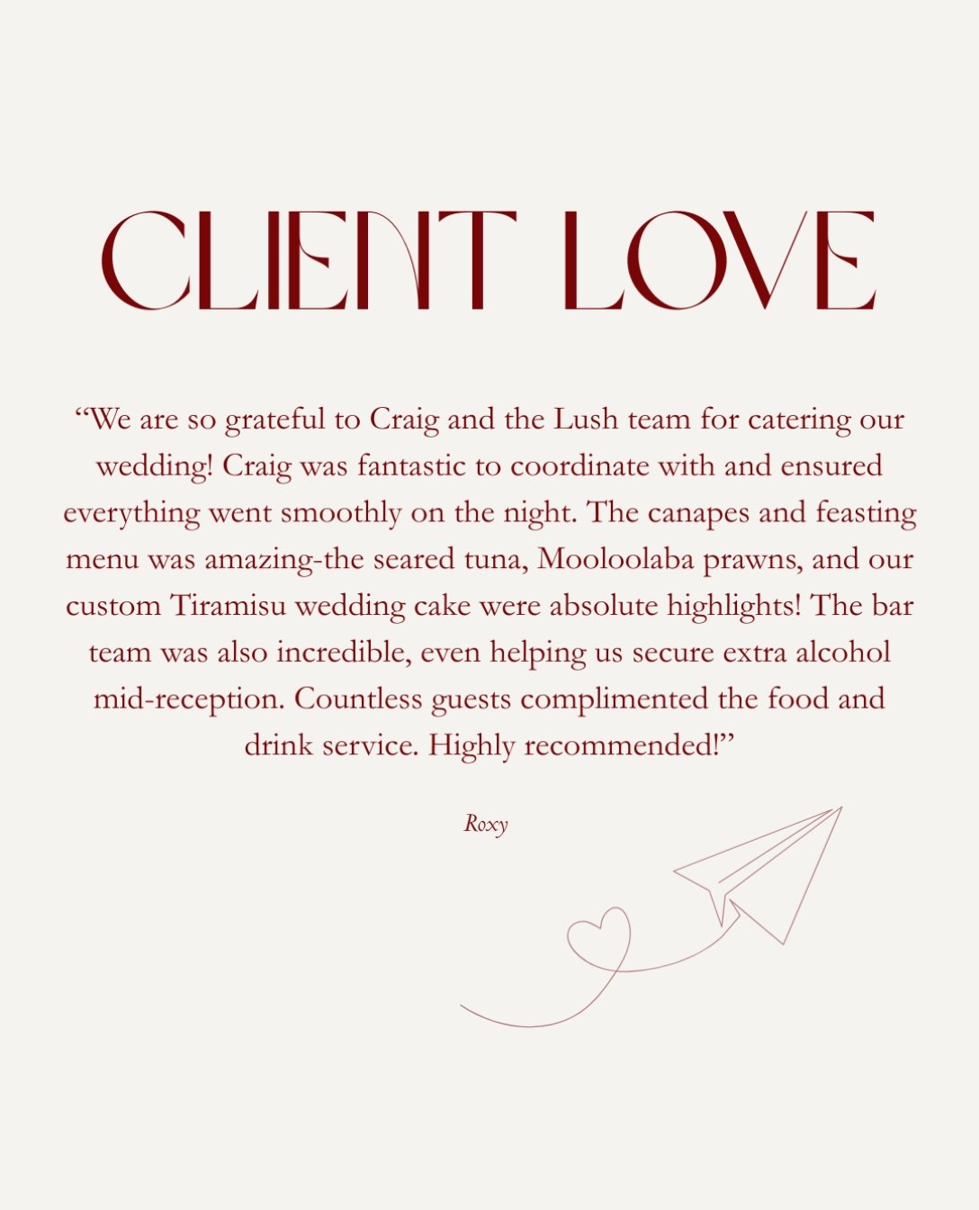 We&rsquo;re always very grateful our clients choose us to help them celebrate 🤍 #brisbanecaterer #brisbanefood #brisbaneevents #brisbaneweddings #brisbanecatering