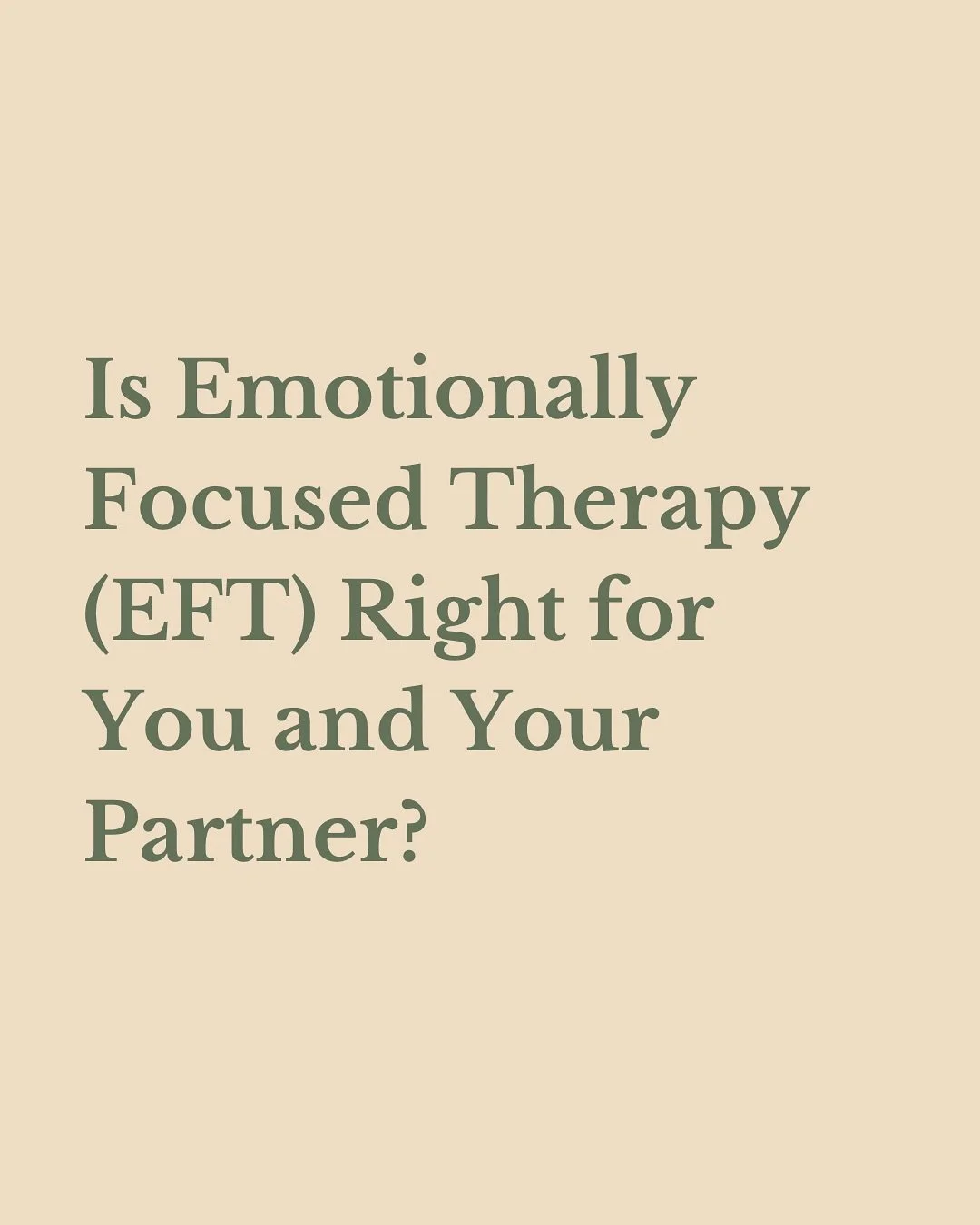 Most couples get caught in a pursue&ndash;withdraw cycle: one reaches for closeness, the other pulls back for safety. Neither is wrong, both are trying to protect the bond in different ways.

EFT helps you understand that cycle, slow it down, and reb